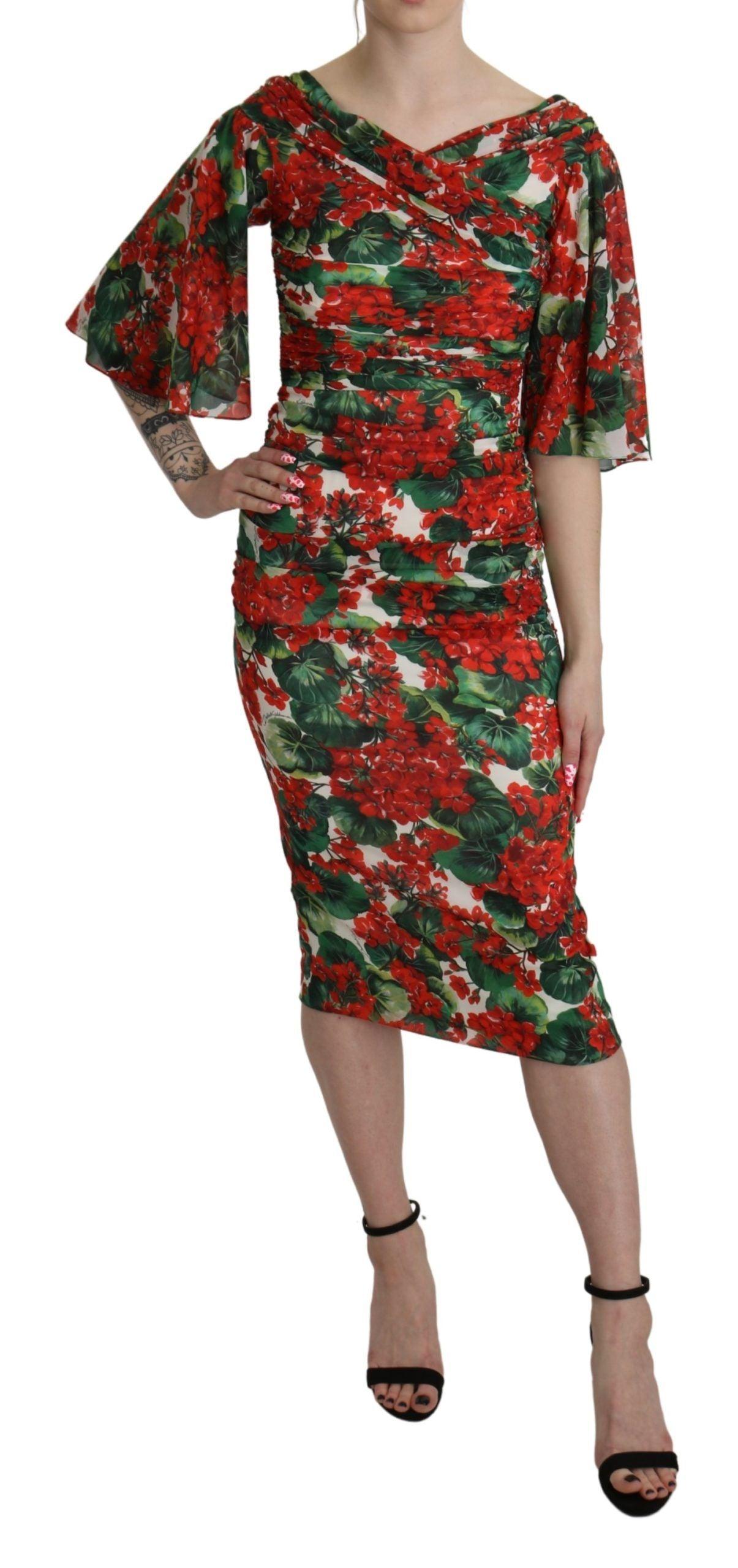 Dolce & Gabbana Enchanting Floral Midi Sheath Dress - Arichezz.store