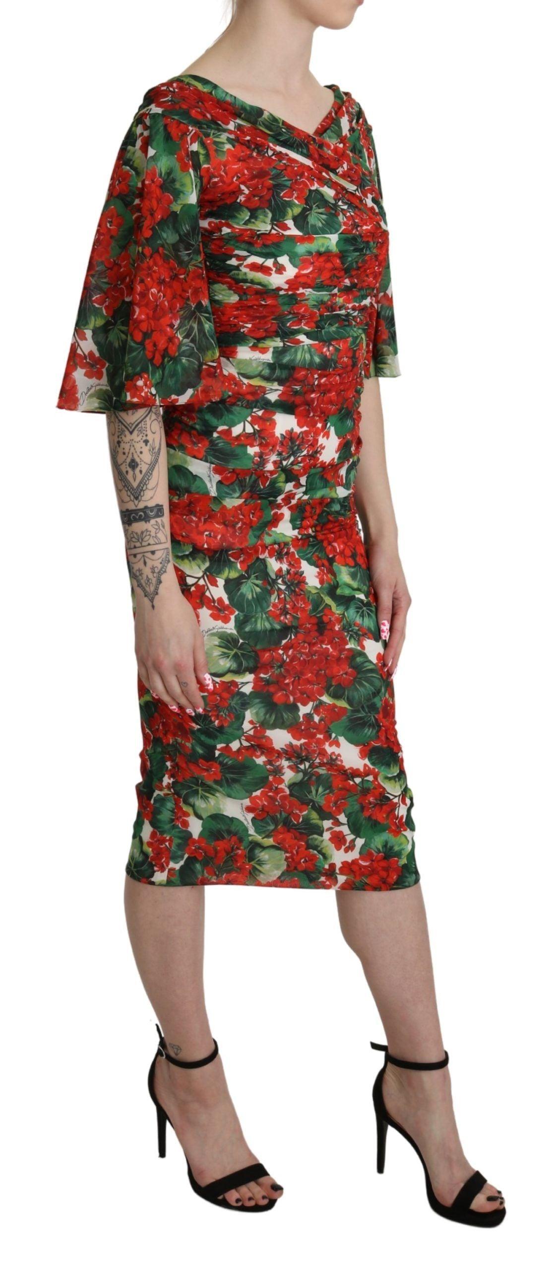 Dolce & Gabbana Enchanting Floral Midi Sheath Dress - Arichezz.store