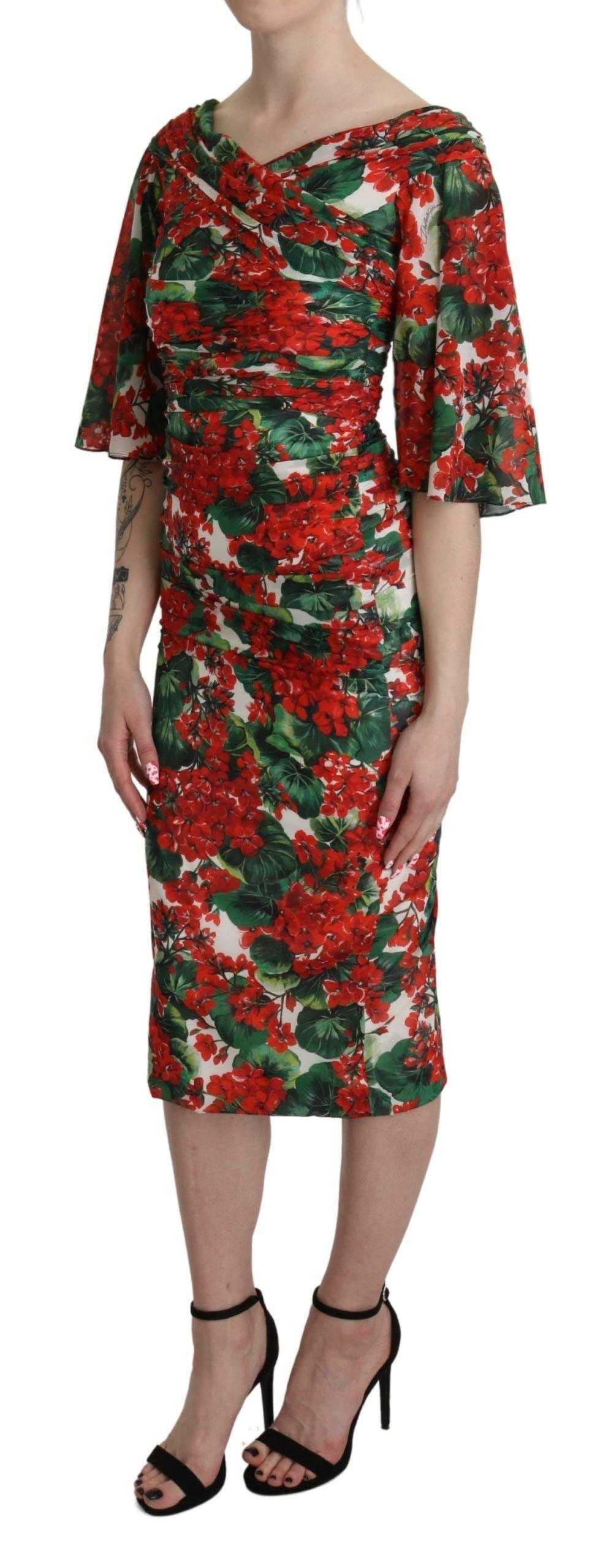 Dolce & Gabbana Enchanting Floral Midi Sheath Dress - Arichezz.store