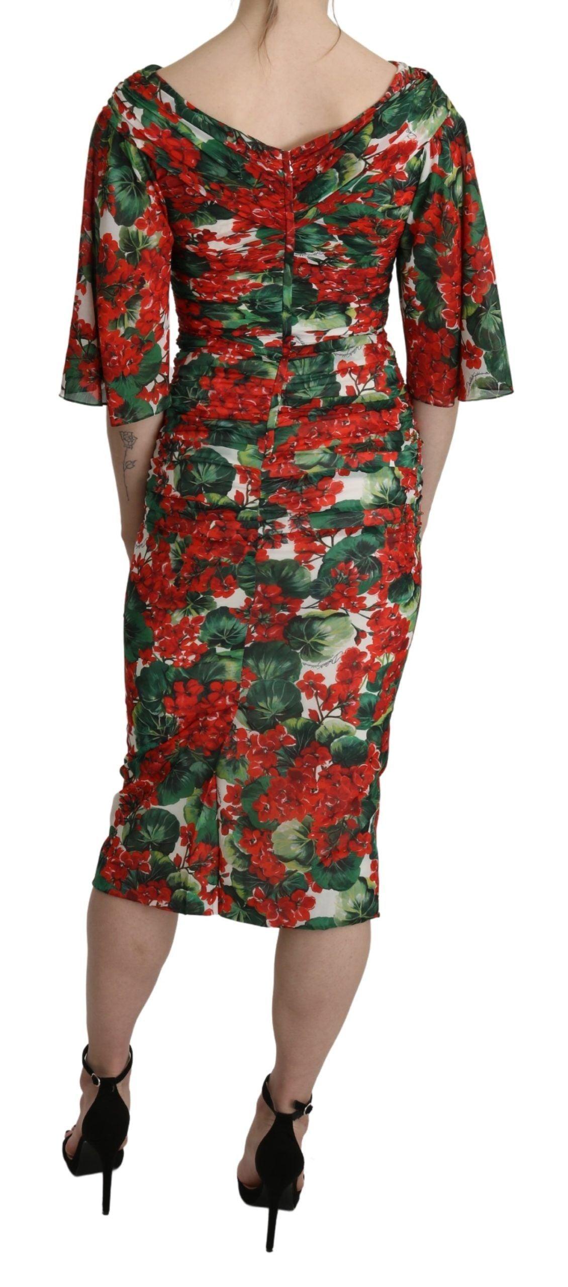 Dolce & Gabbana Enchanting Floral Midi Sheath Dress - Arichezz.store