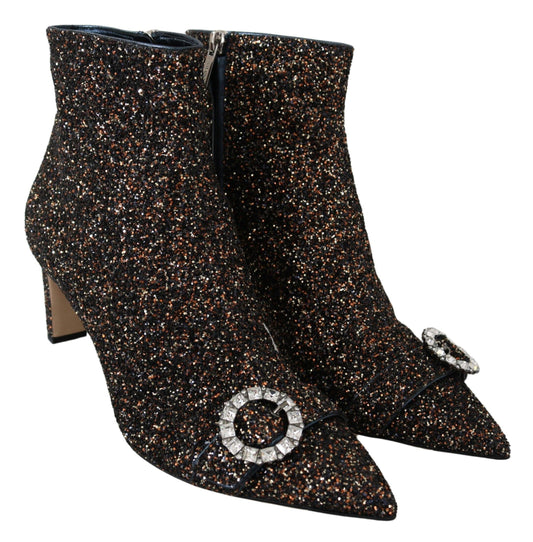 Jimmy Choo Amethyst Mix Hanover Heeled Glitter Boots - Arichezz.store