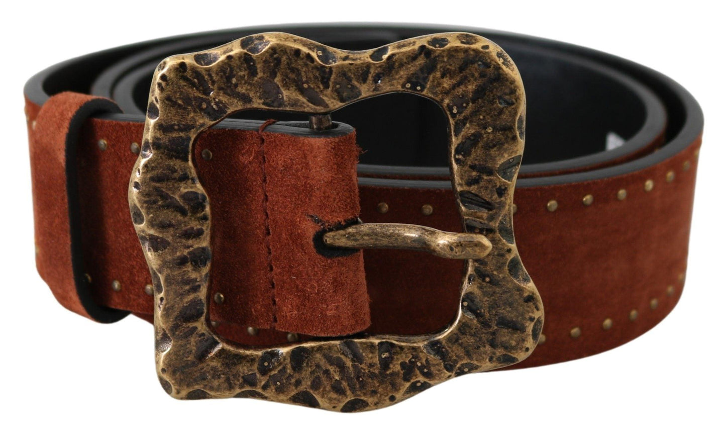 Dolce & Gabbana Elegant Suede Leather Belt with Gold Studs - Arichezz.store