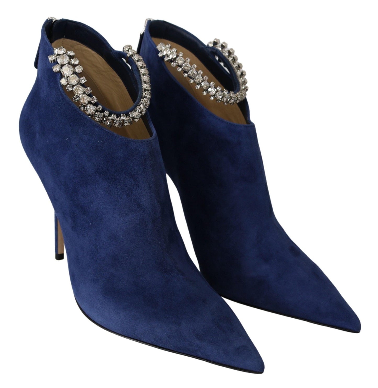 Jimmy Choo Pop Blue Crystal-Strap Heeled Boots - Arichezz.store