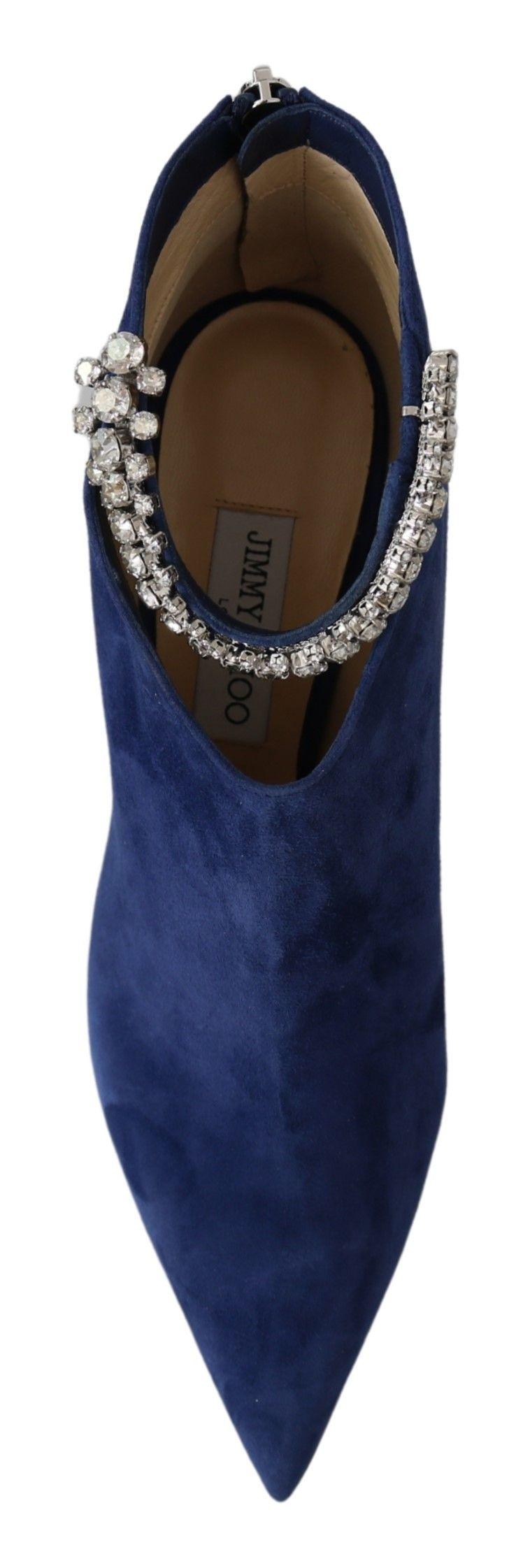 Jimmy Choo Pop Blue Crystal-Strap Heeled Boots - Arichezz.store