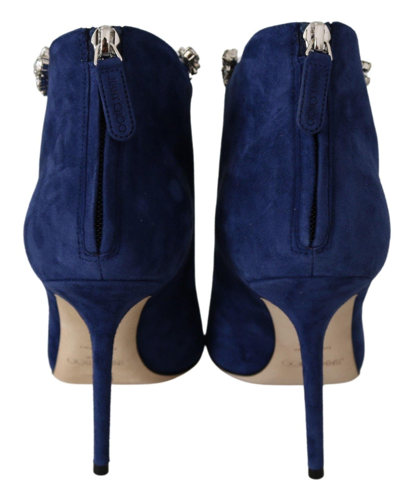 Jimmy Choo Pop Blue Crystal-Strap Heeled Boots - Arichezz.store