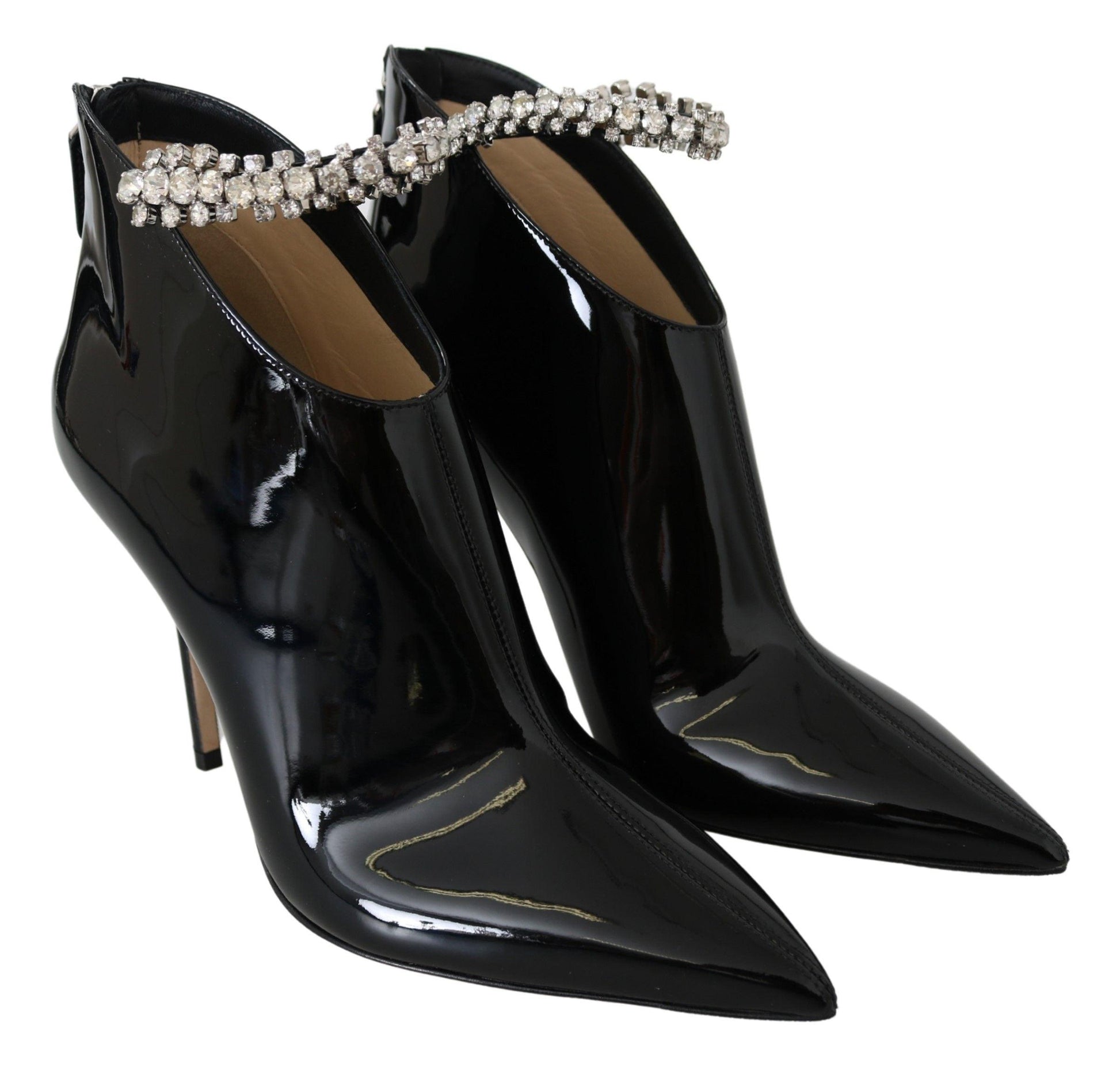 Jimmy Choo Elegant Black Patent Heeled Boots - Arichezz.store