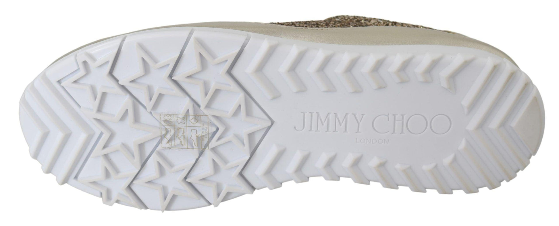 Jimmy Choo Antique Gold Glitter Leather Sneakers - Arichezz.store