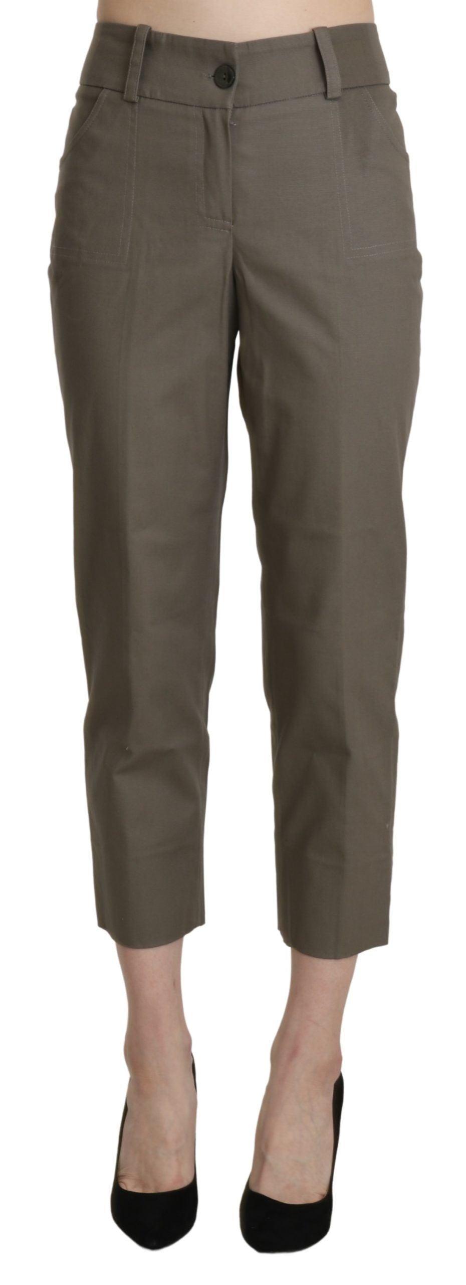 BENCIVENGA Elegant High Waist Cropped Pants in Gray