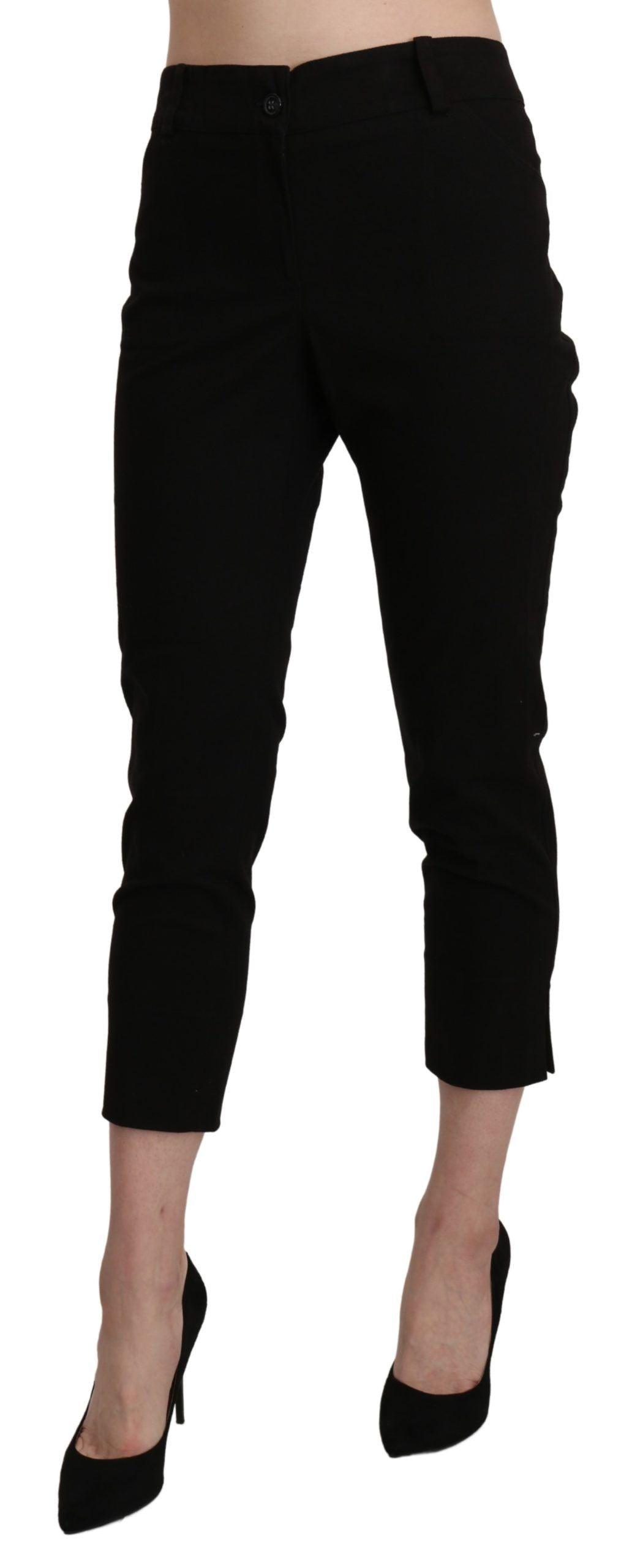 BENCIVENGA Elegant Black High Waist Cropped Pants