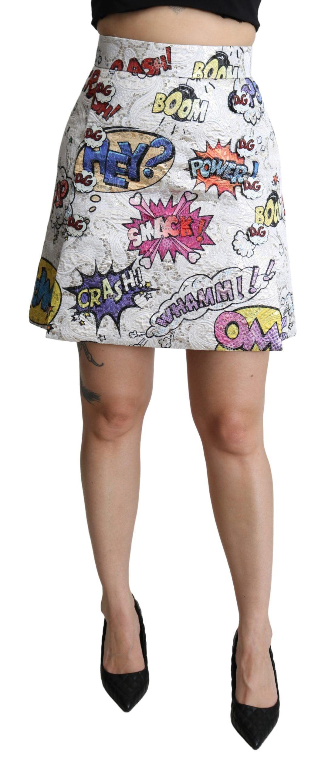 Dolce & Gabbana Chic Cartoon Brocade Mini Skirt - Arichezz.store