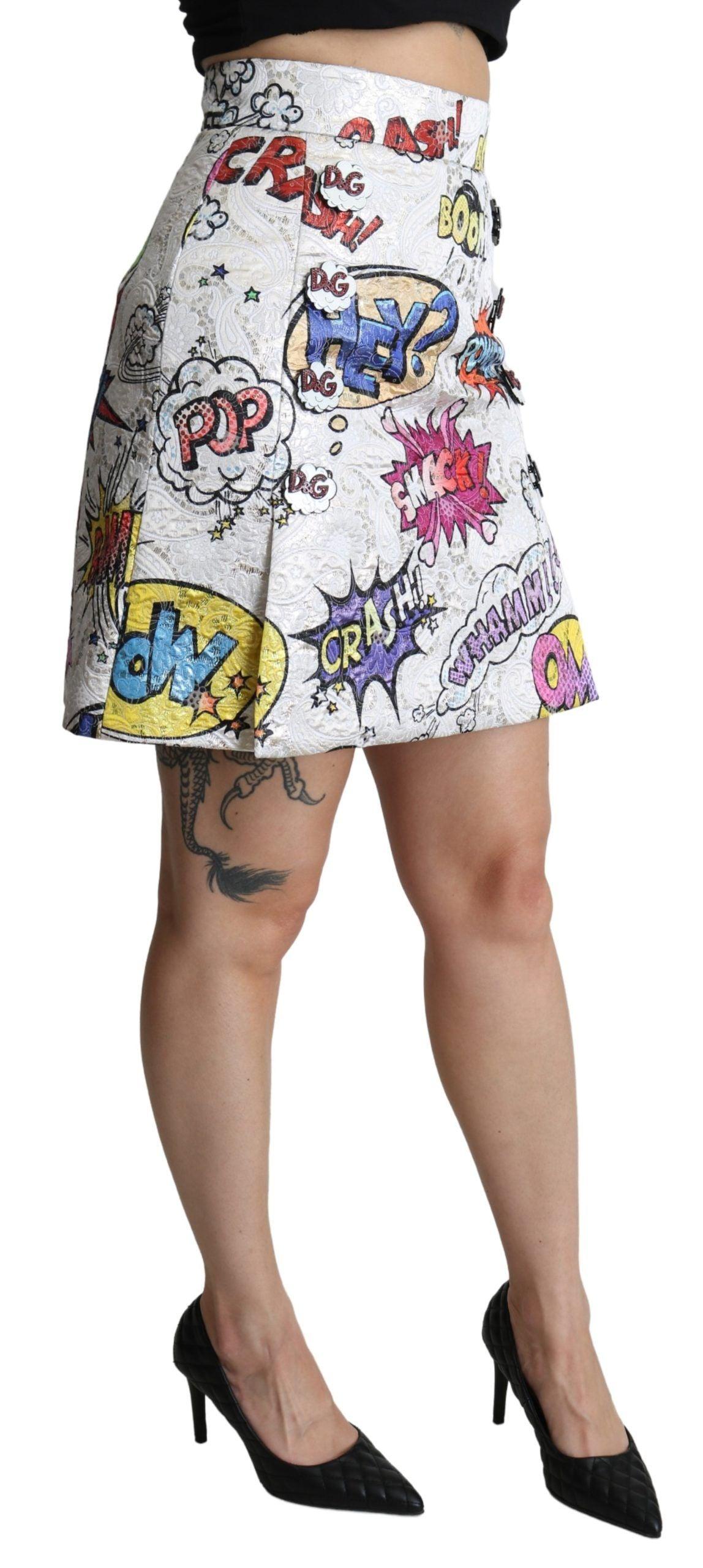 Dolce & Gabbana Chic Cartoon Brocade Mini Skirt - Arichezz.store