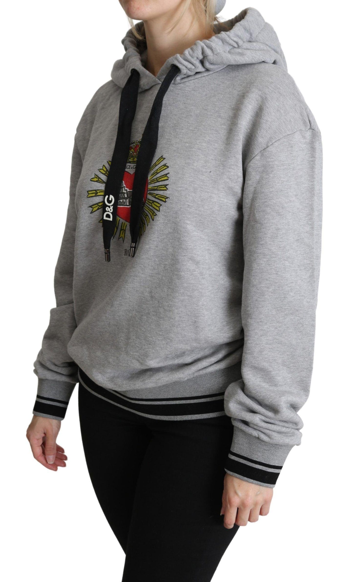 Dolce & Gabbana Exclusive Hooded Gray Cotton Sweater - Arichezz.store