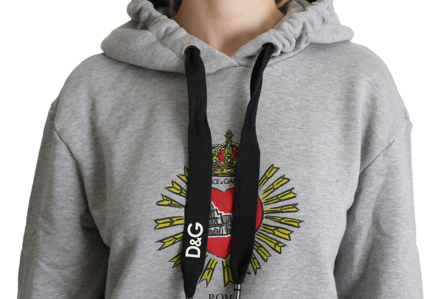 Dolce & Gabbana Exclusive Hooded Gray Cotton Sweater - Arichezz.store