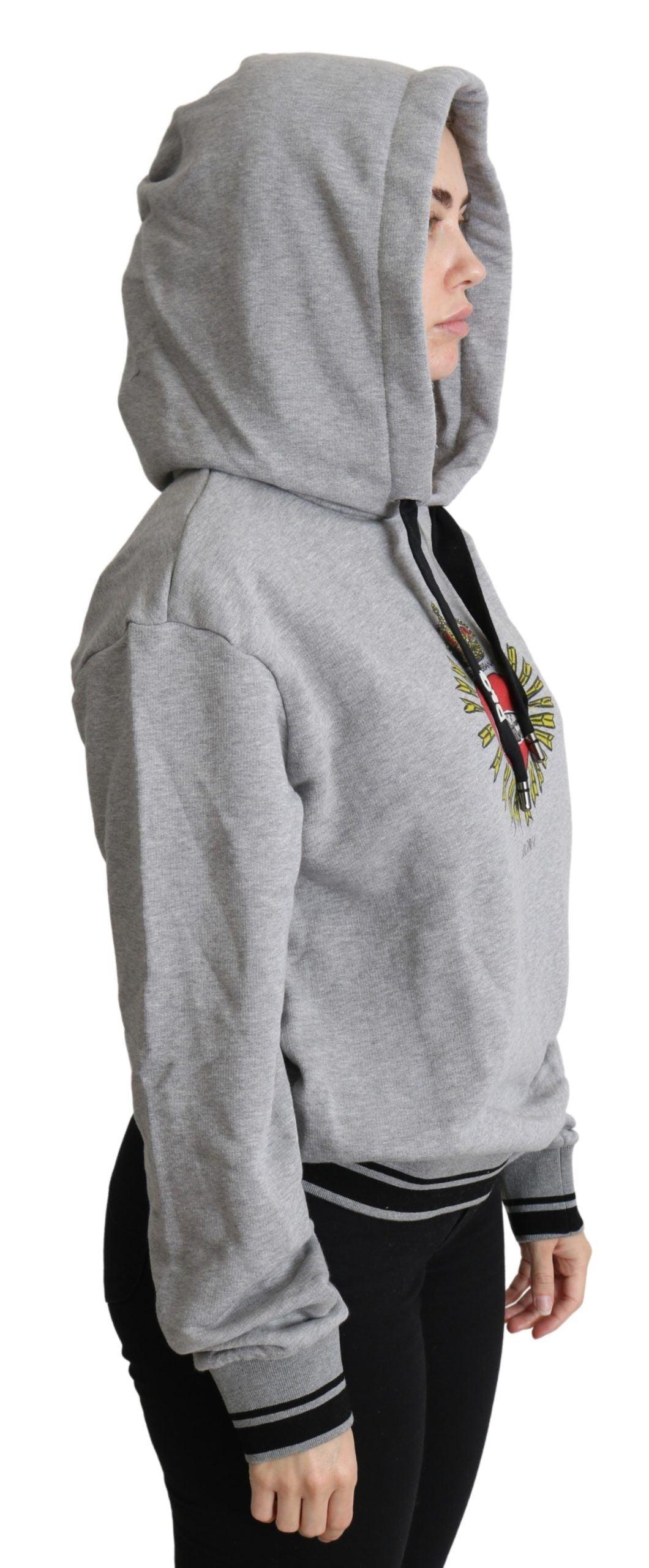 Dolce & Gabbana Exclusive Hooded Gray Cotton Sweater - Arichezz.store