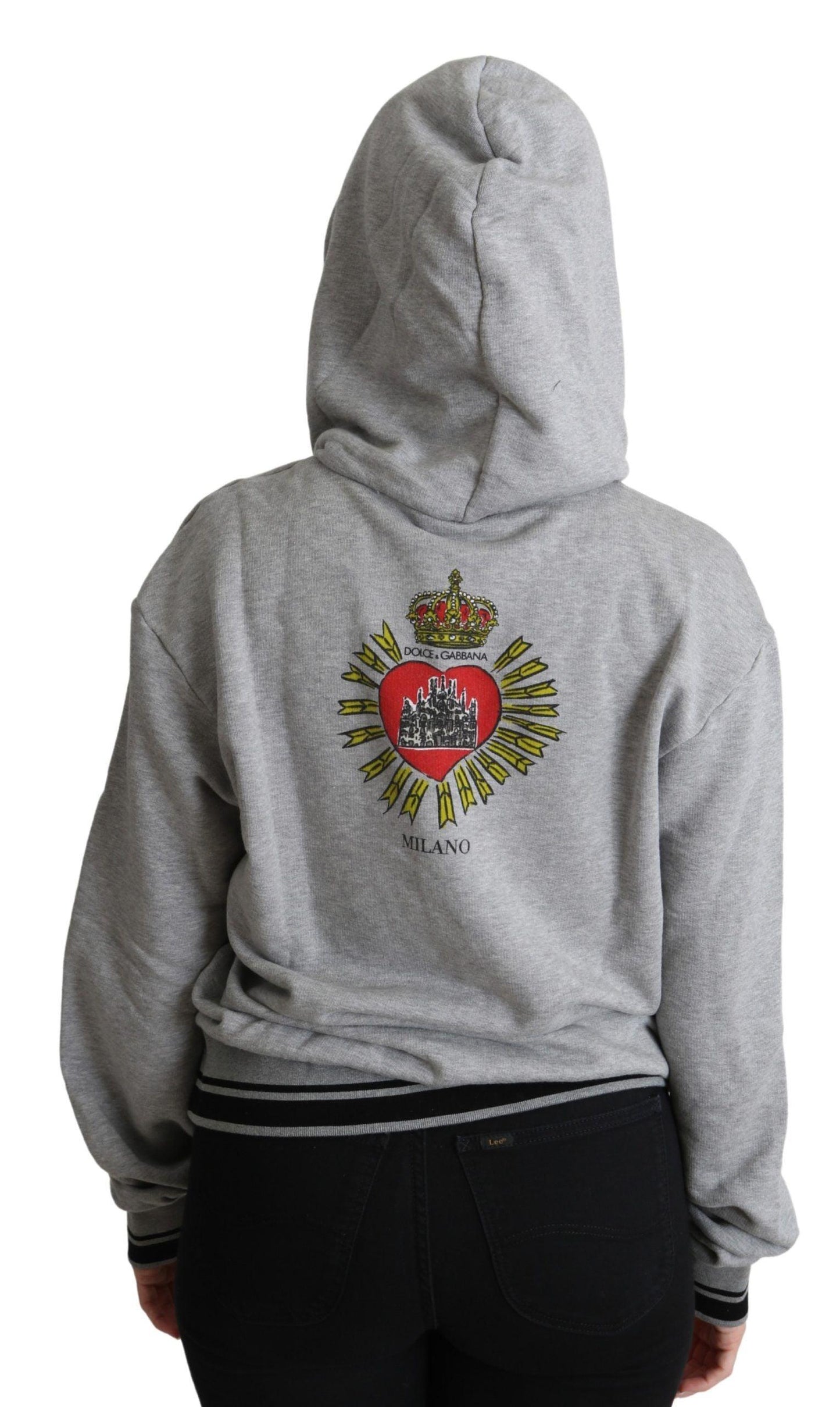 Dolce & Gabbana Exclusive Hooded Gray Cotton Sweater - Arichezz.store