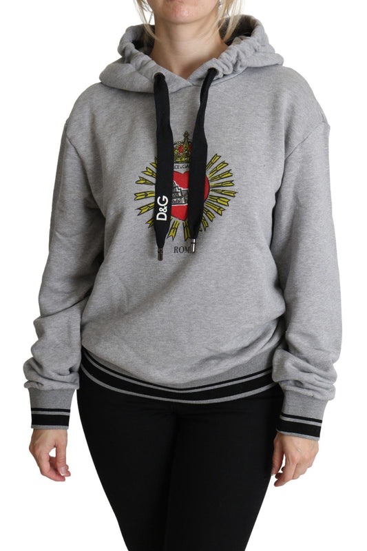 Dolce & Gabbana Exclusive Hooded Gray Cotton Sweater - Arichezz.store