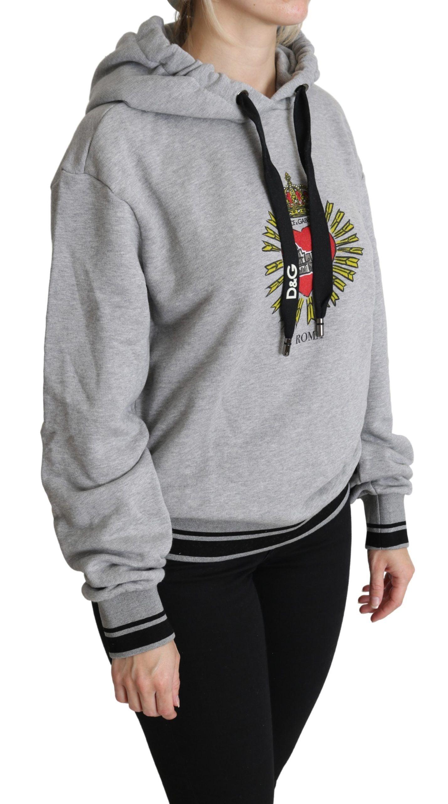 Dolce & Gabbana Exclusive Hooded Gray Cotton Sweater - Arichezz.store