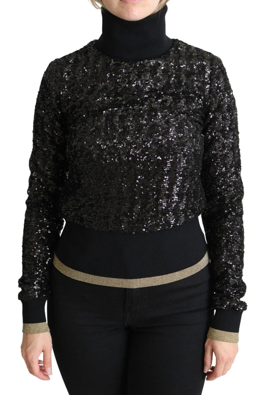 Dolce & Gabbana Elegant Sequined Turtleneck Sweater - Arichezz.store