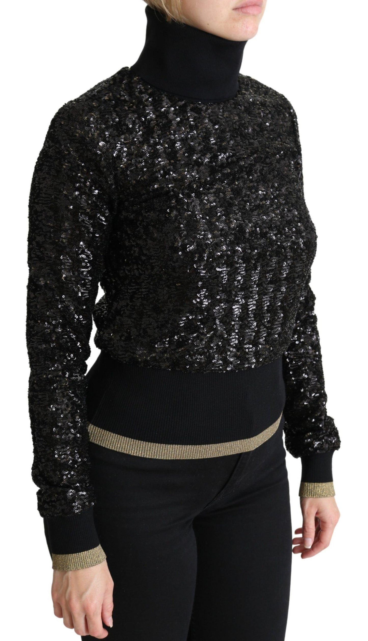 Dolce & Gabbana Elegant Sequined Turtleneck Sweater - Arichezz.store