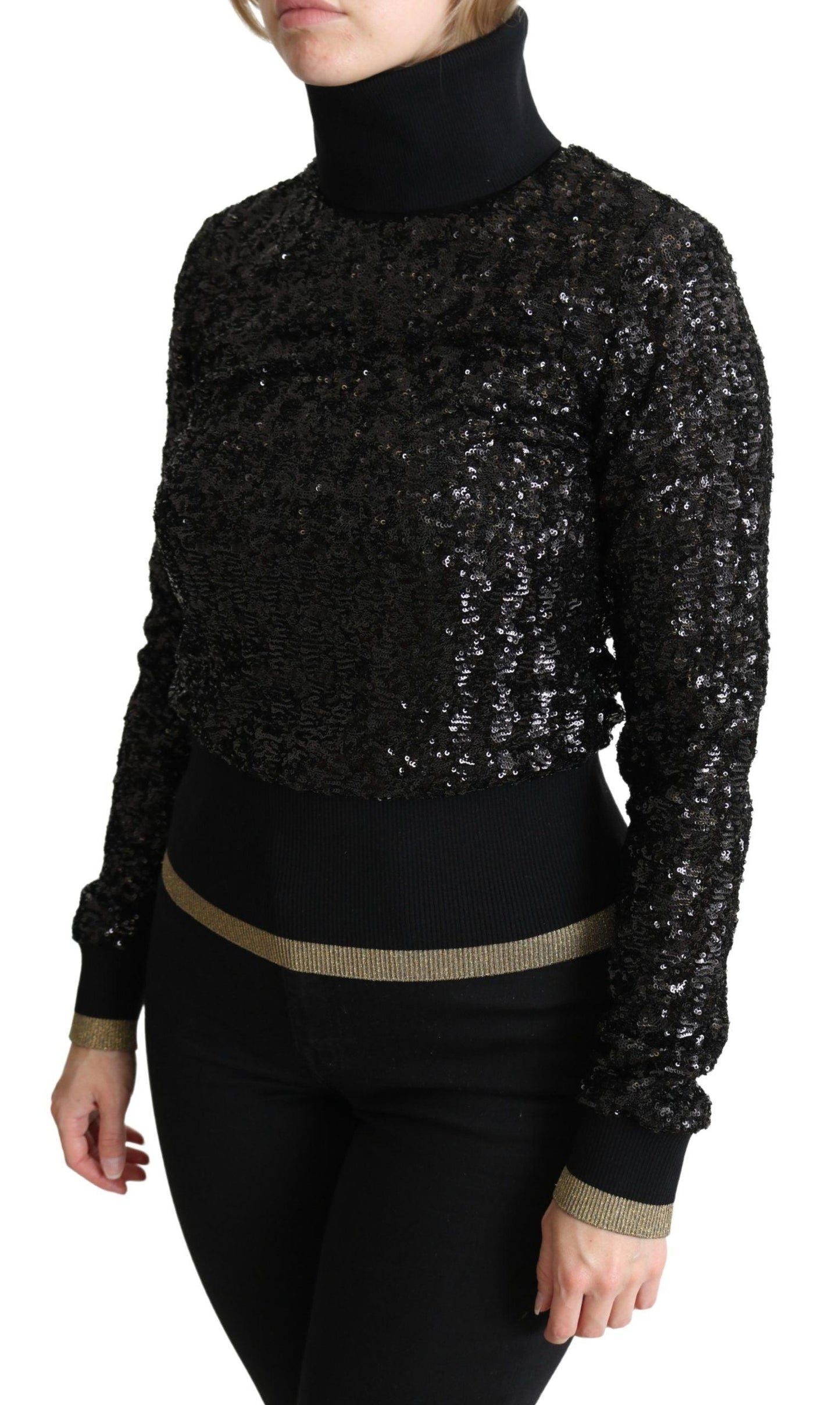 Dolce & Gabbana Elegant Sequined Turtleneck Sweater - Arichezz.store