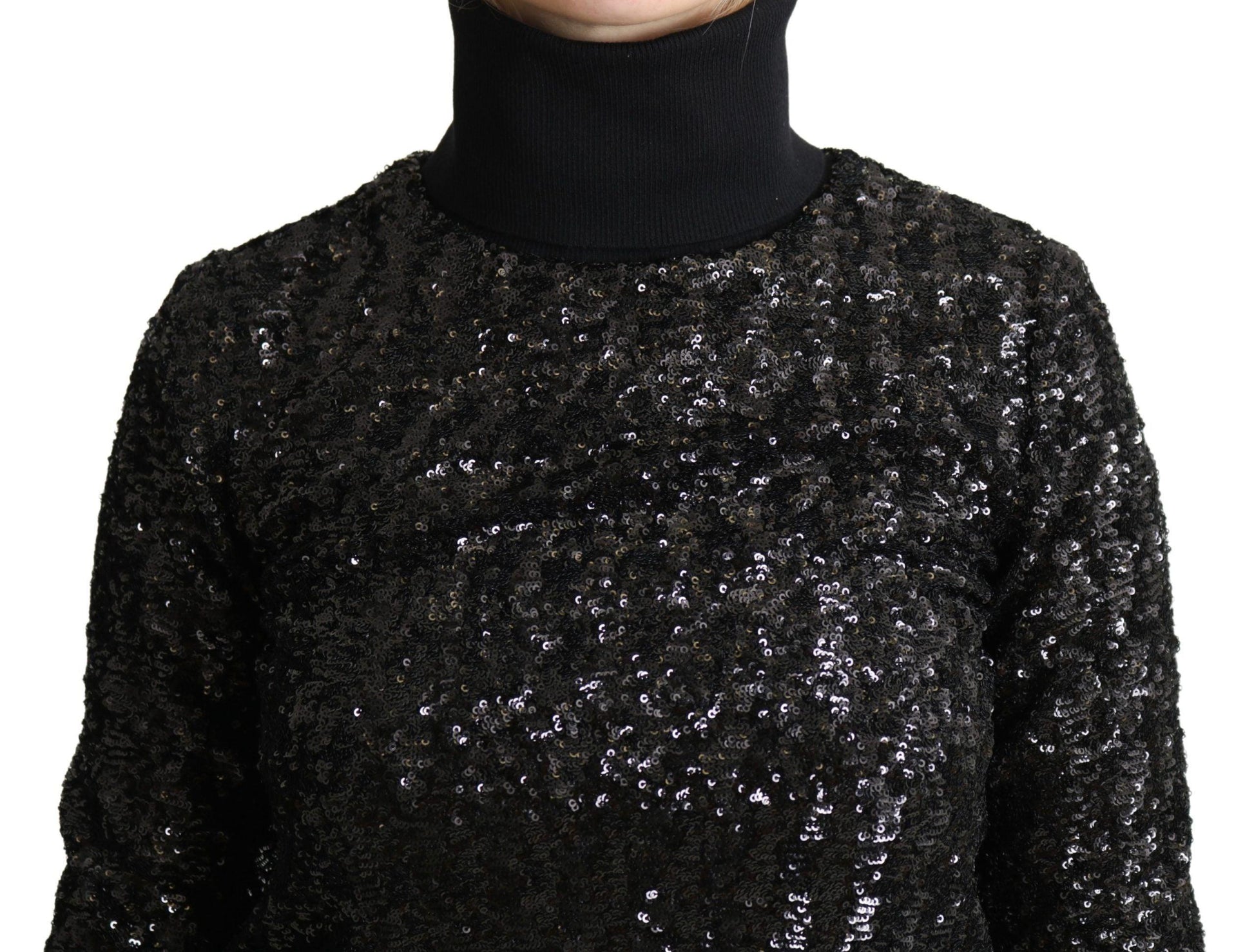 Dolce & Gabbana Elegant Sequined Turtleneck Sweater - Arichezz.store