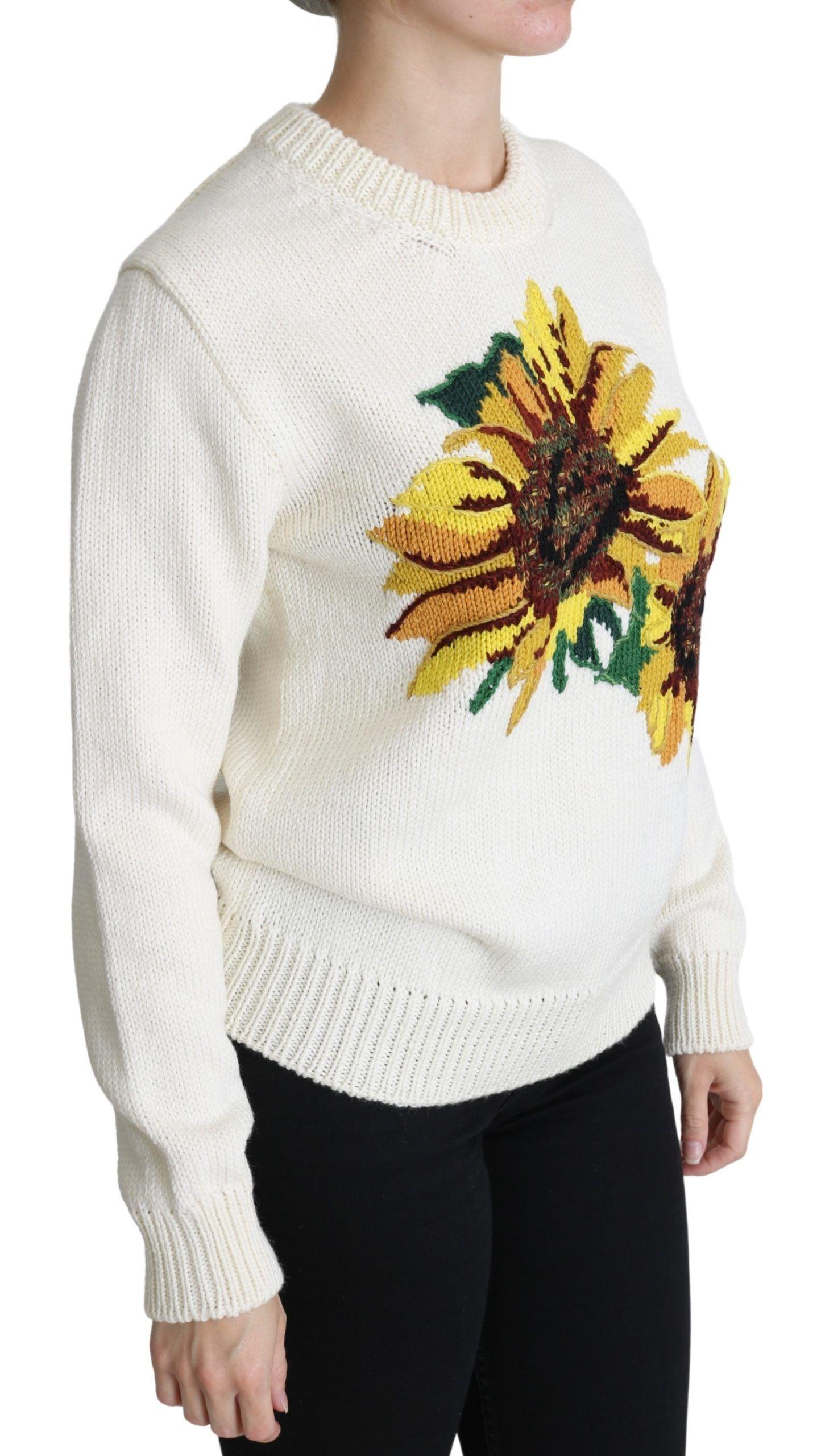 Dolce & Gabbana Elegant Knitted Sunflower Sweater - Arichezz.store