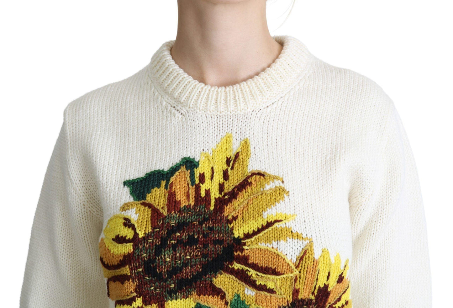 Dolce & Gabbana Elegant Knitted Sunflower Sweater - Arichezz.store