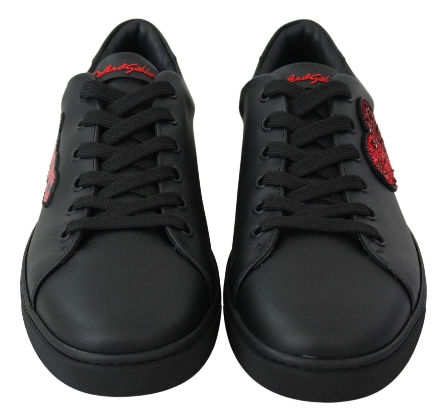 Dolce & Gabbana Elegant Leather Sneakers with Red Accents - Arichezz.store