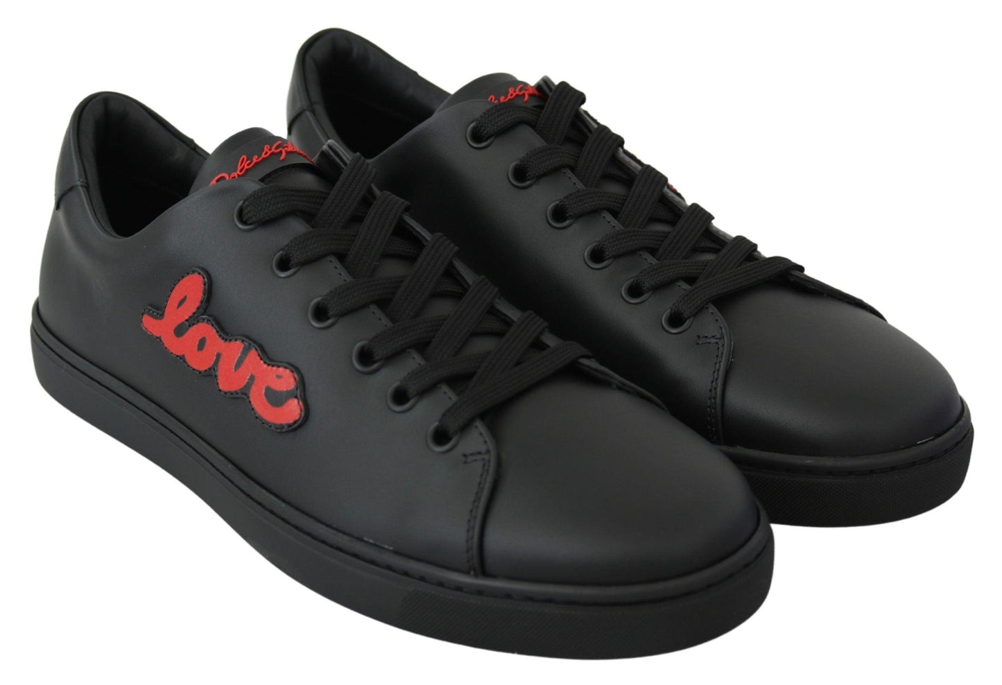 Dolce & Gabbana Elegant Leather Sneakers with Red Accents - Arichezz.store