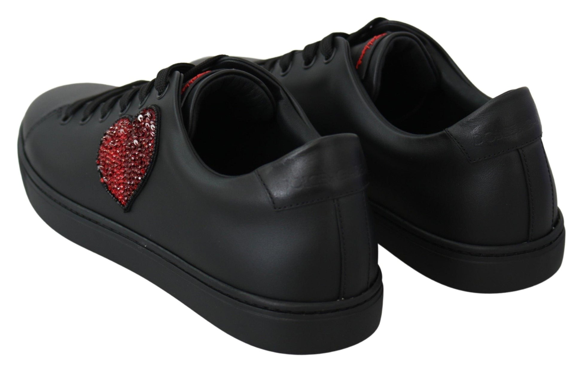 Dolce & Gabbana Elegant Leather Sneakers with Red Accents - Arichezz.store