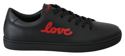 Dolce & Gabbana Elegant Leather Sneakers with Red Accents - Arichezz.store