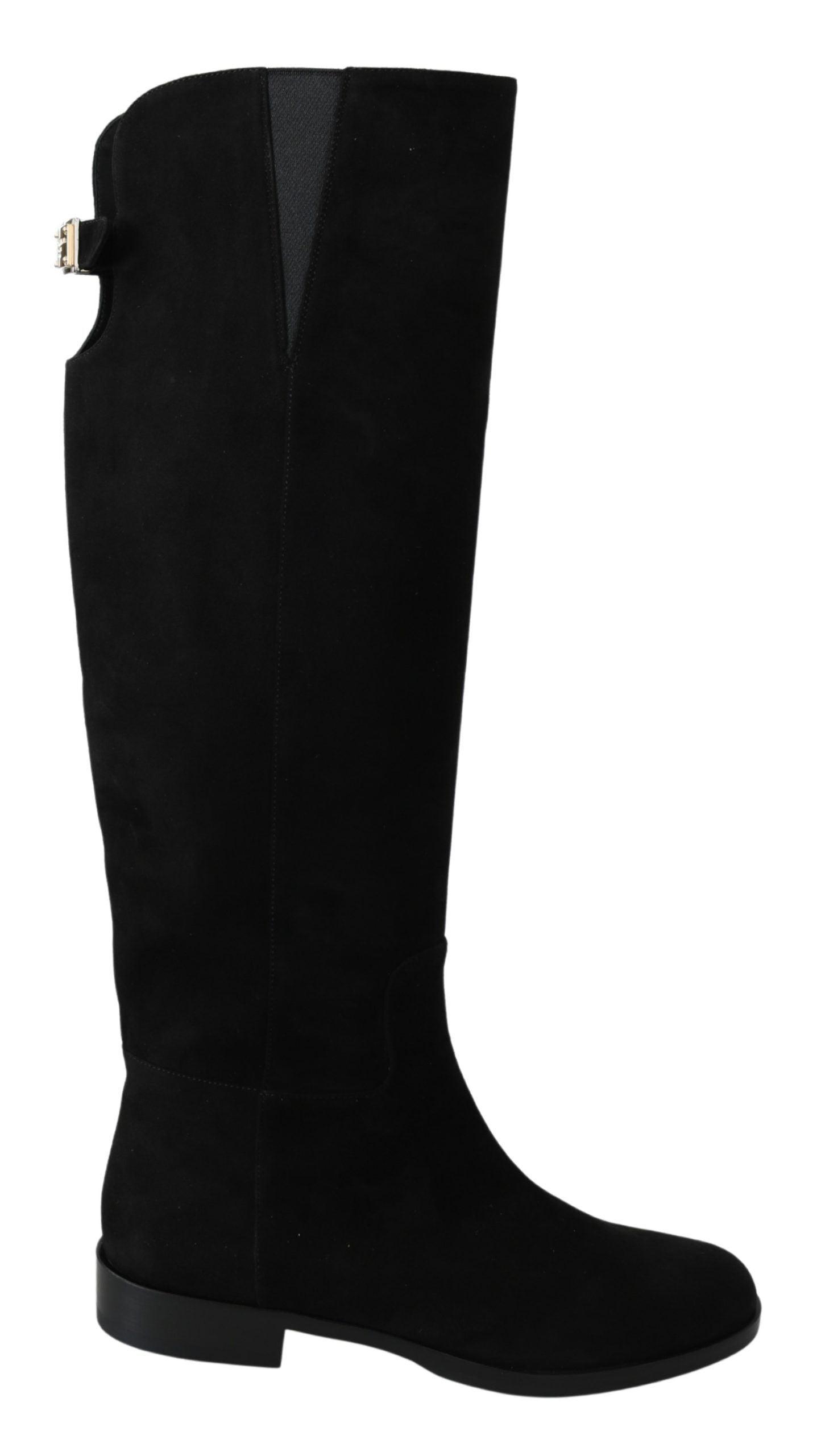 Dolce & Gabbana Elegant Black Suede Knee High Boots - Arichezz.store