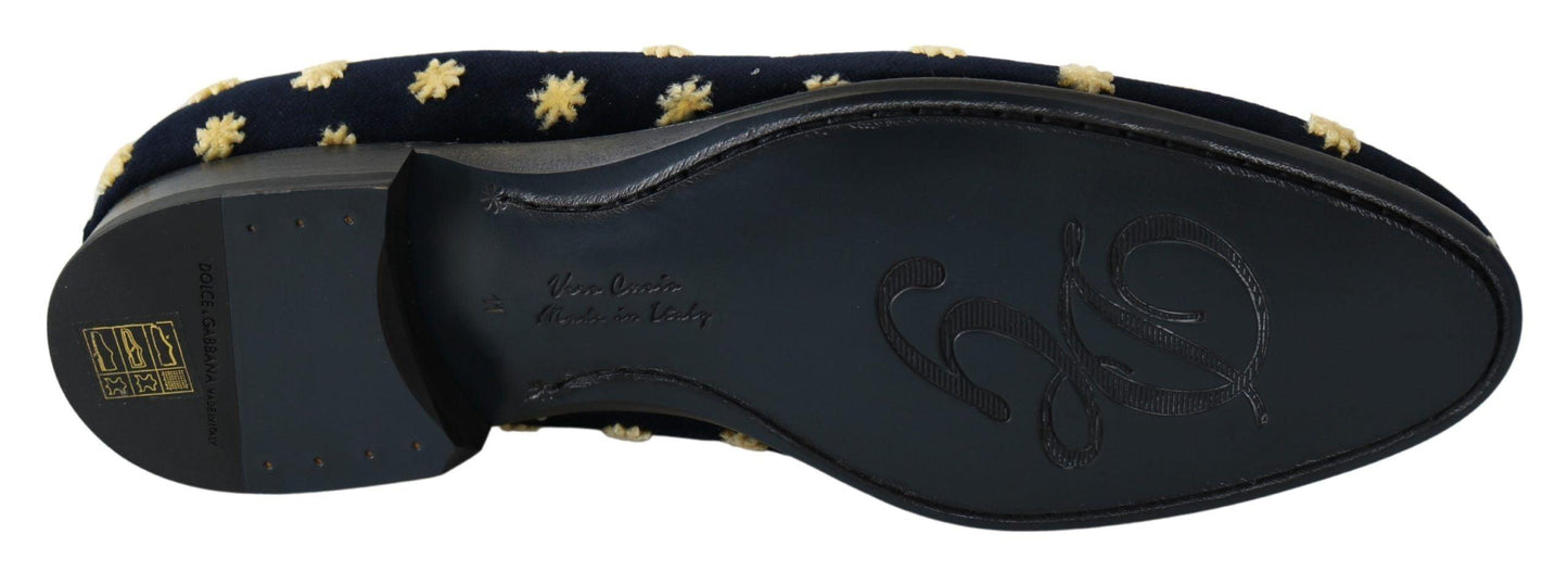 Dolce & Gabbana Elegant Velvet Crown Embroidery Loafers - Arichezz.store