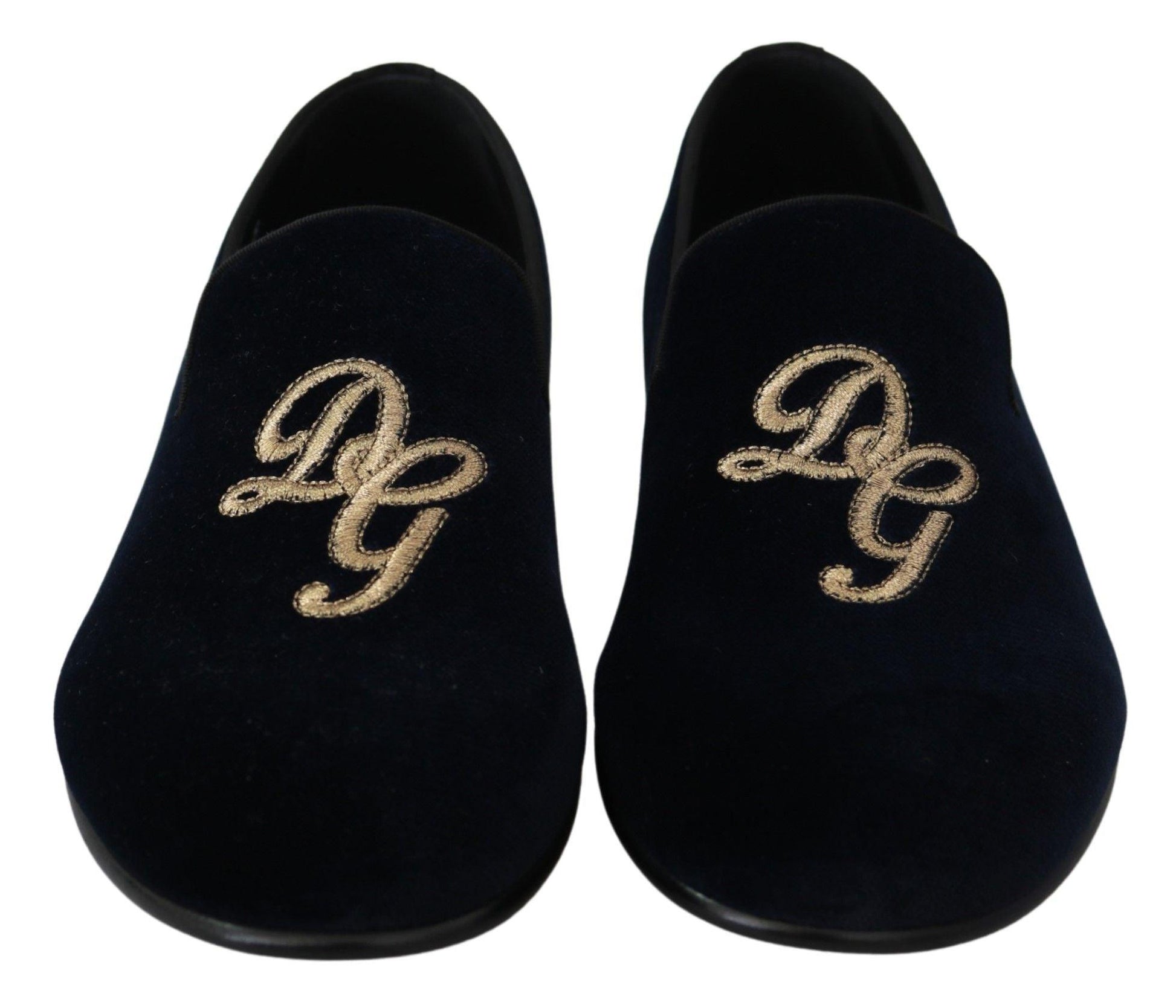 Dolce & Gabbana Elegant Blue Embroidered Loafers - Arichezz.store