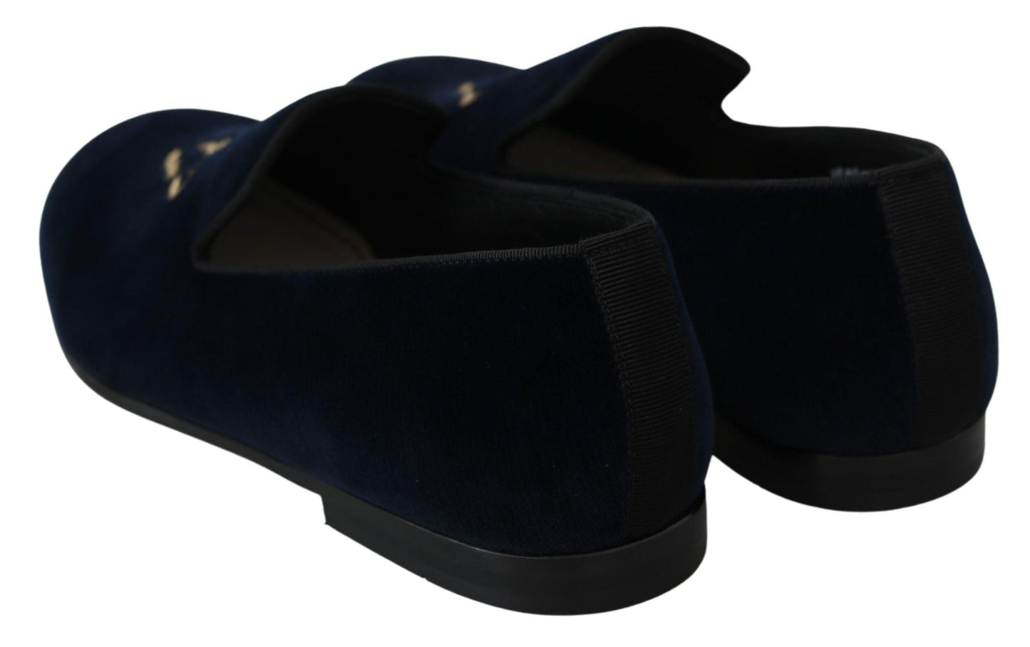 Dolce & Gabbana Elegant Blue Embroidered Loafers - Arichezz.store