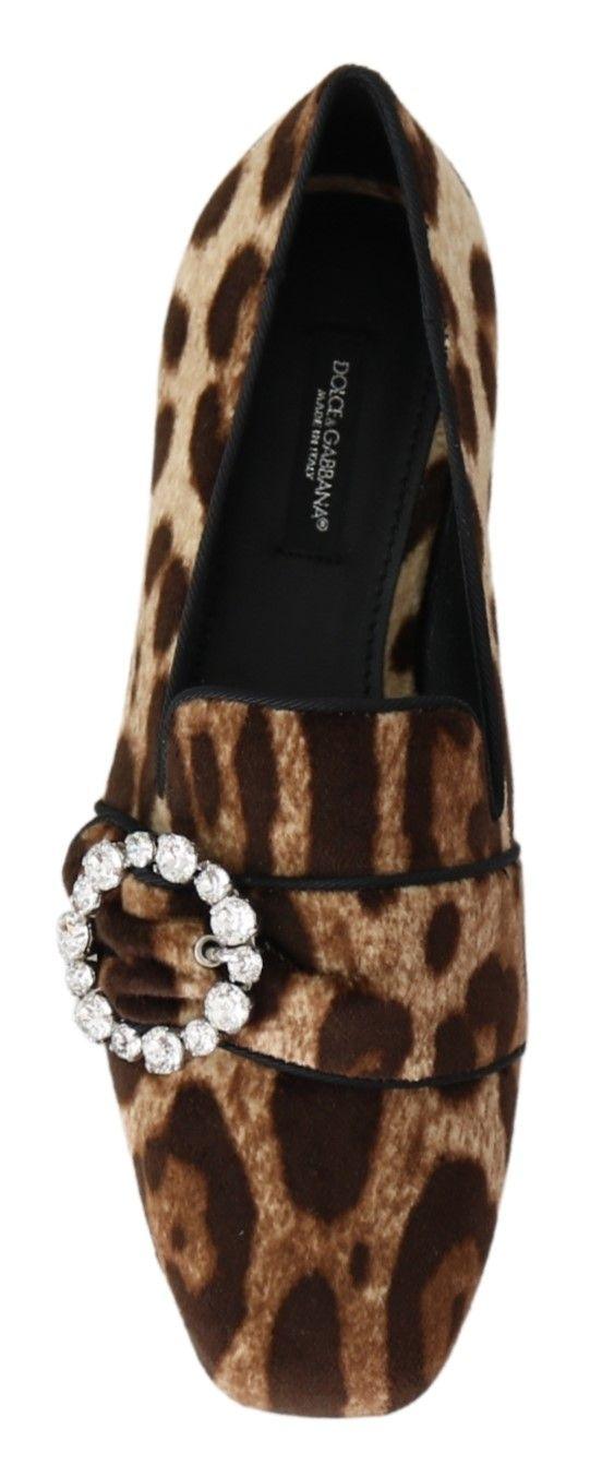 Dolce & Gabbana Leopard Print Crystal Embellished Loafers - Arichezz.store