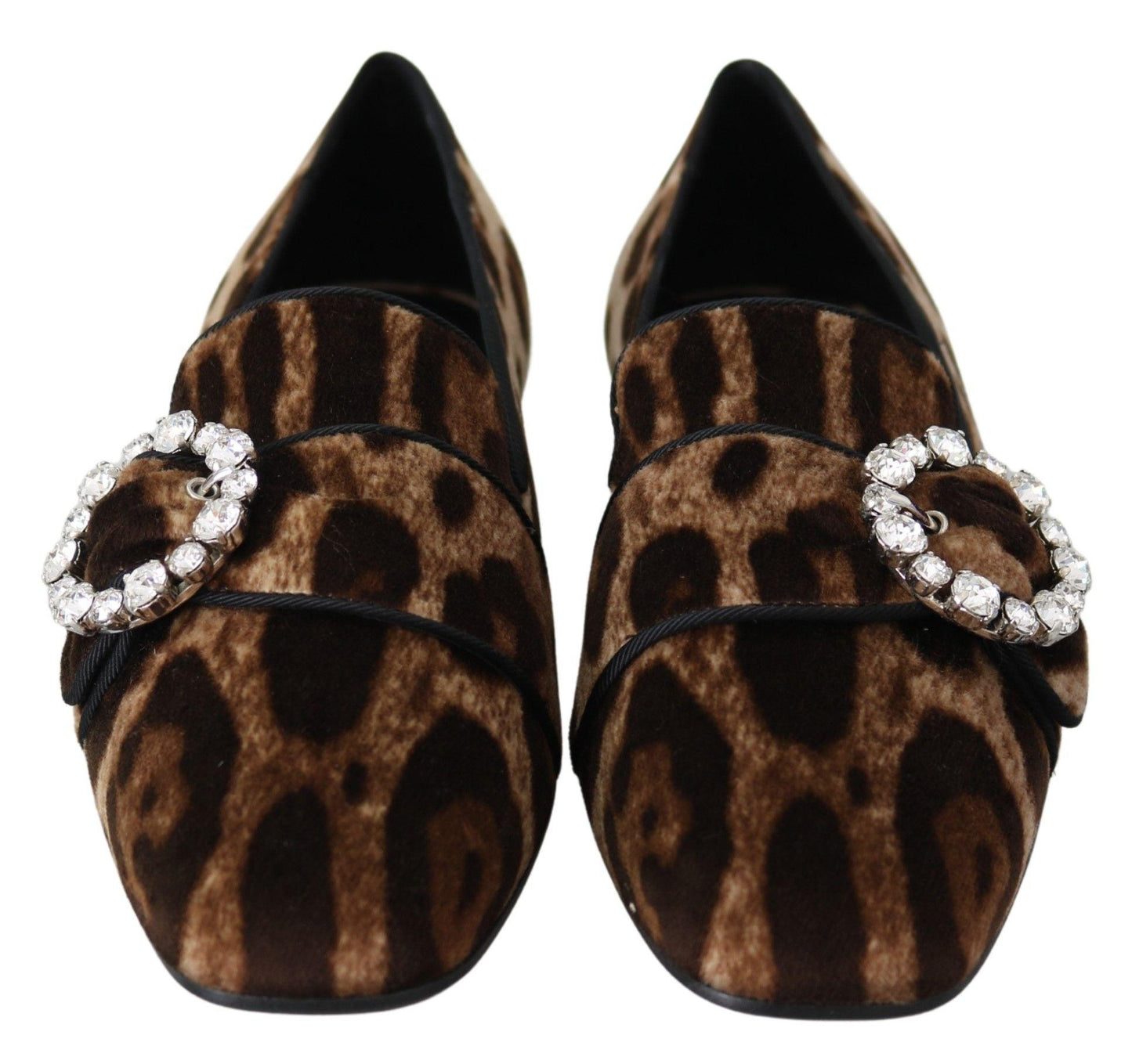 Dolce & Gabbana Leopard Print Crystal Embellished Loafers - Arichezz.store