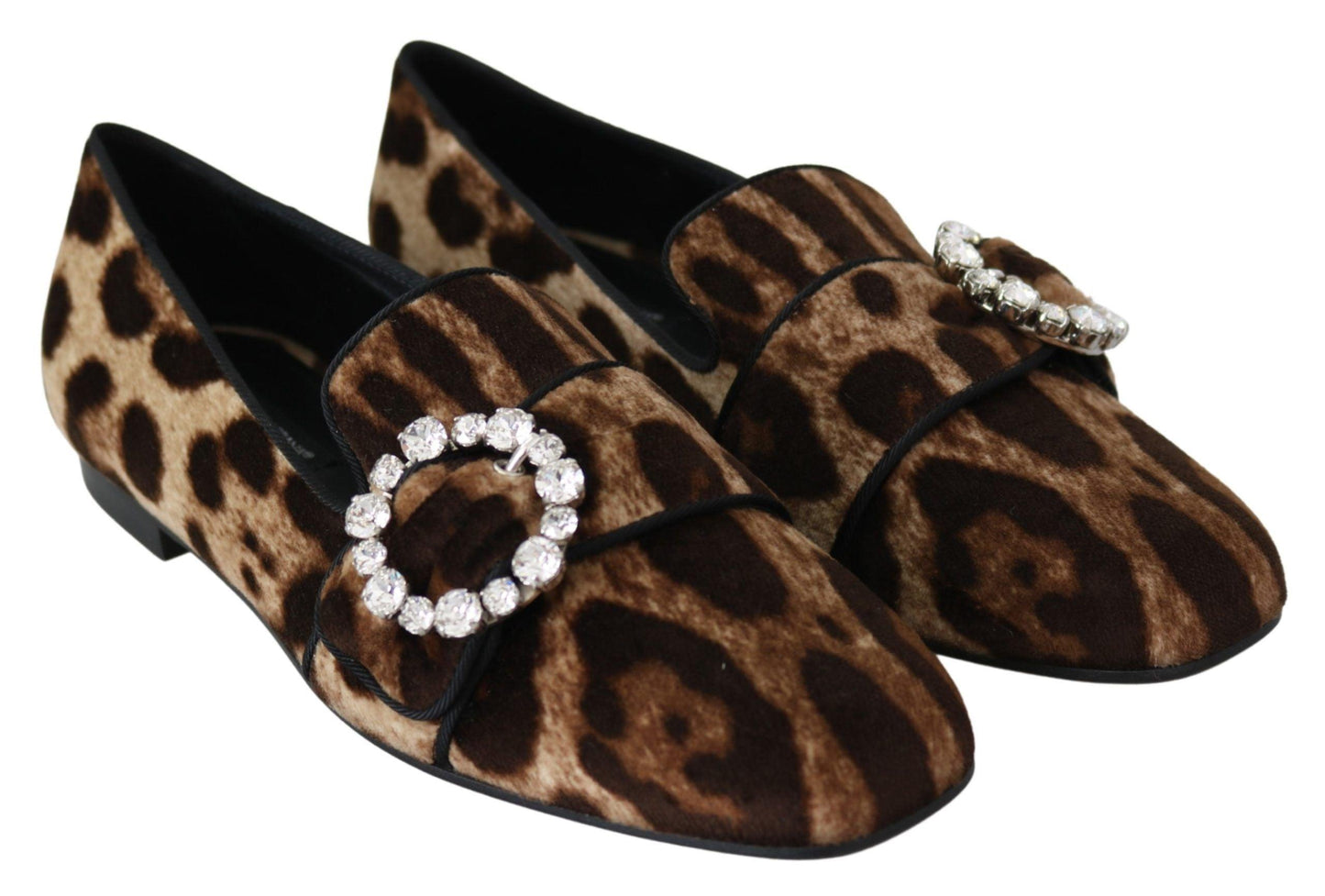 Dolce & Gabbana Leopard Print Crystal Embellished Loafers - Arichezz.store