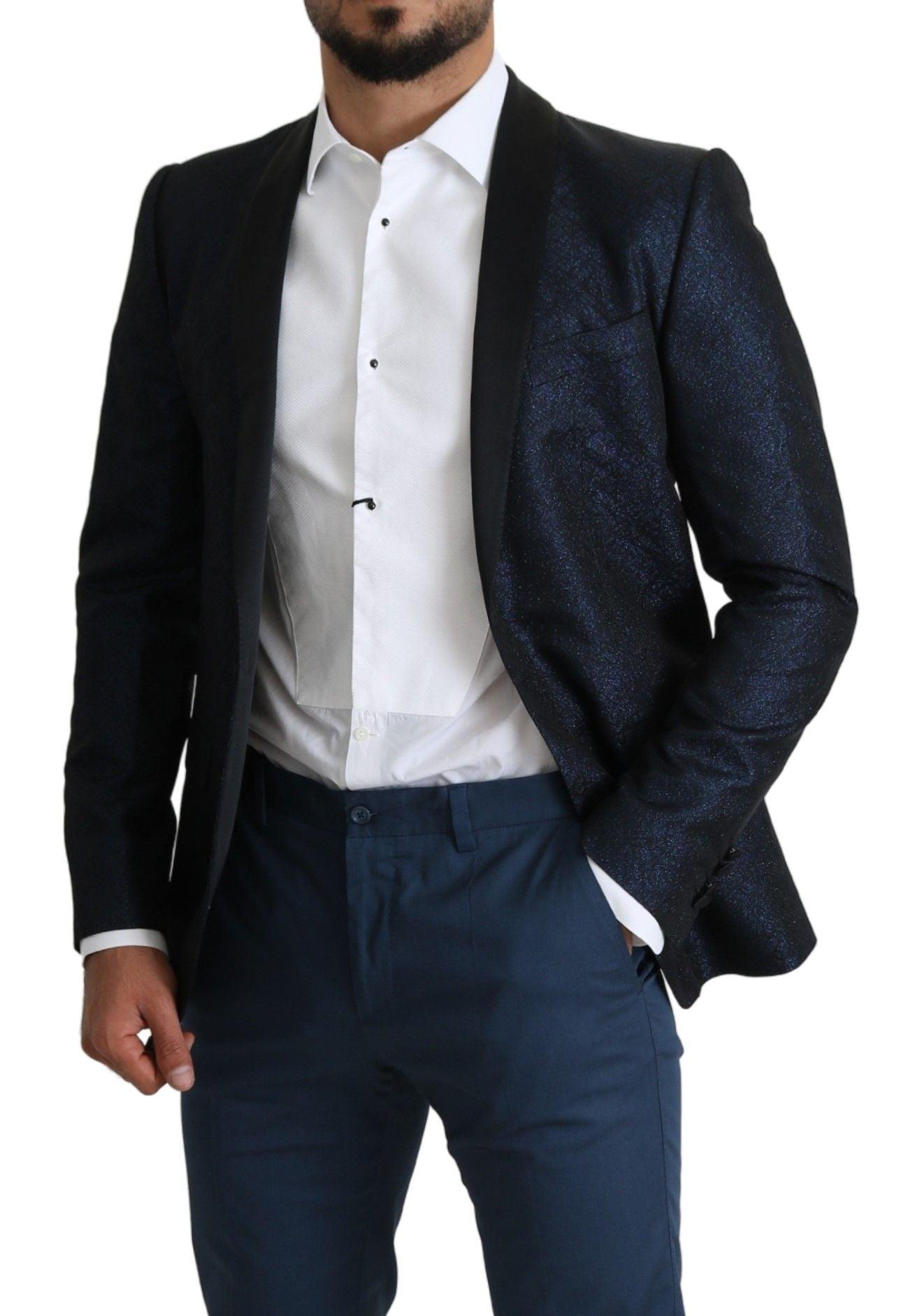 Dolce & Gabbana Elegant Martini Blue Slim Fit Blazer - Arichezz.store