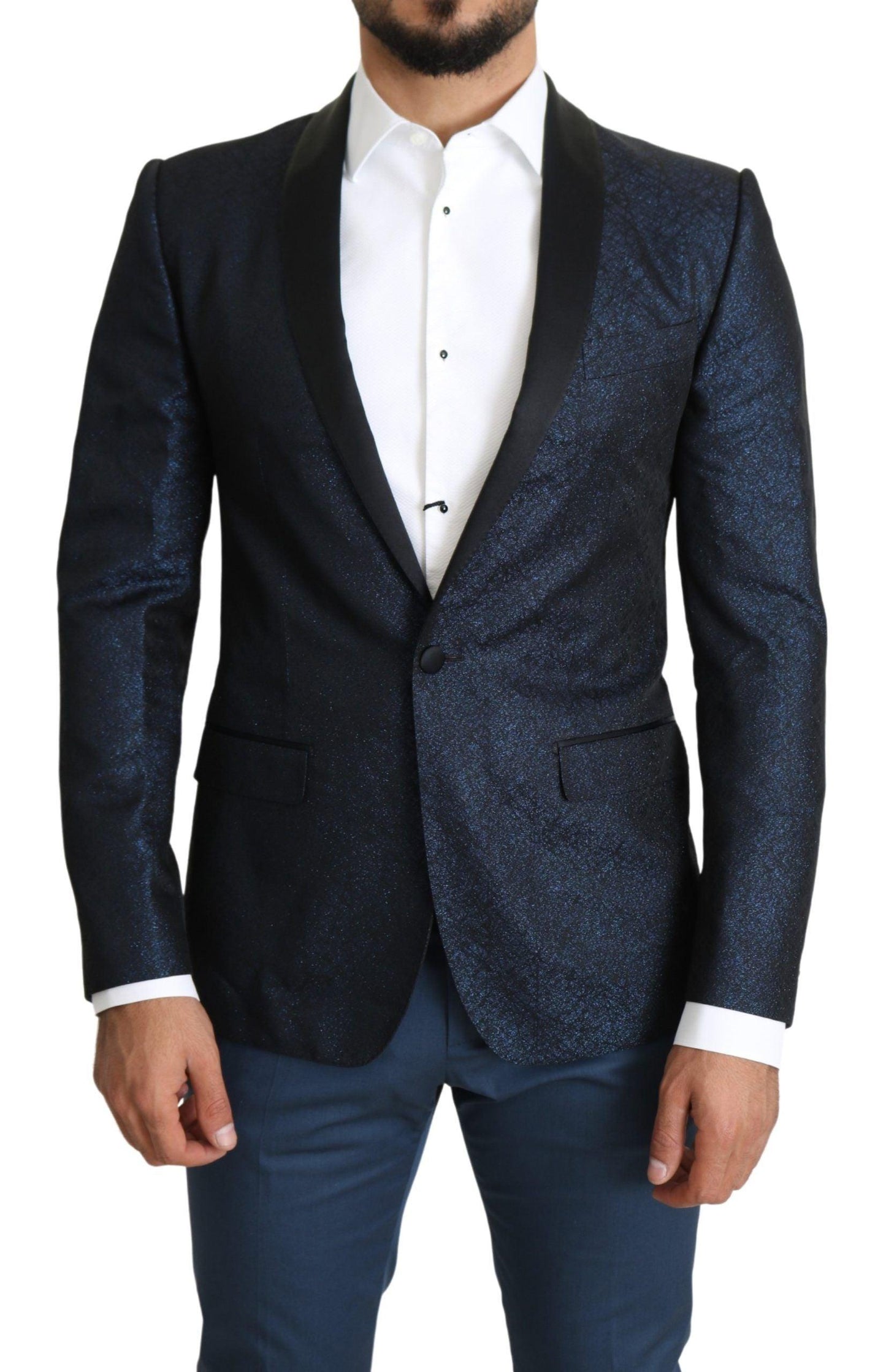 Dolce & Gabbana Elegant Martini Blue Slim Fit Blazer - Arichezz.store