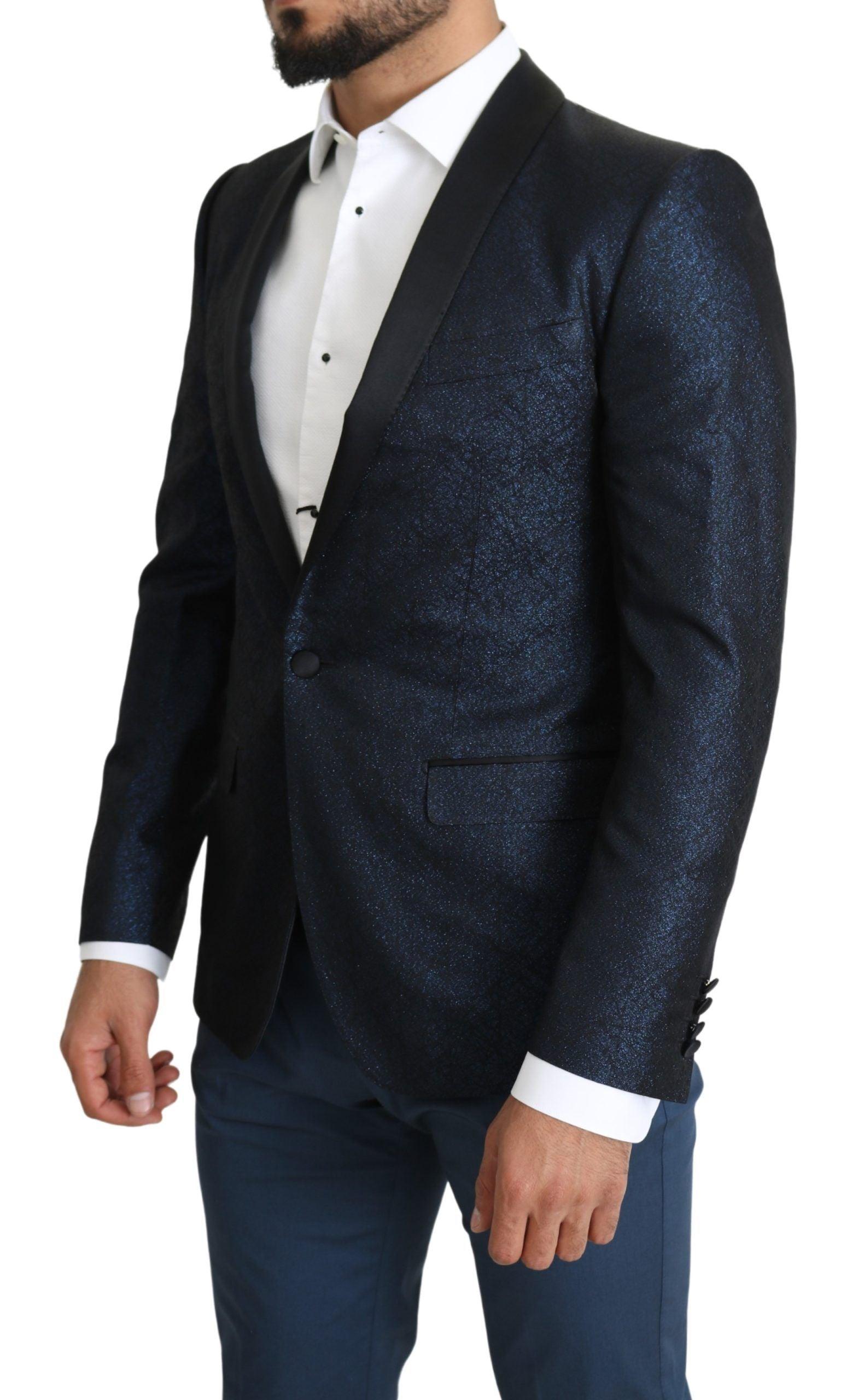 Dolce & Gabbana Elegant Martini Blue Slim Fit Blazer - Arichezz.store