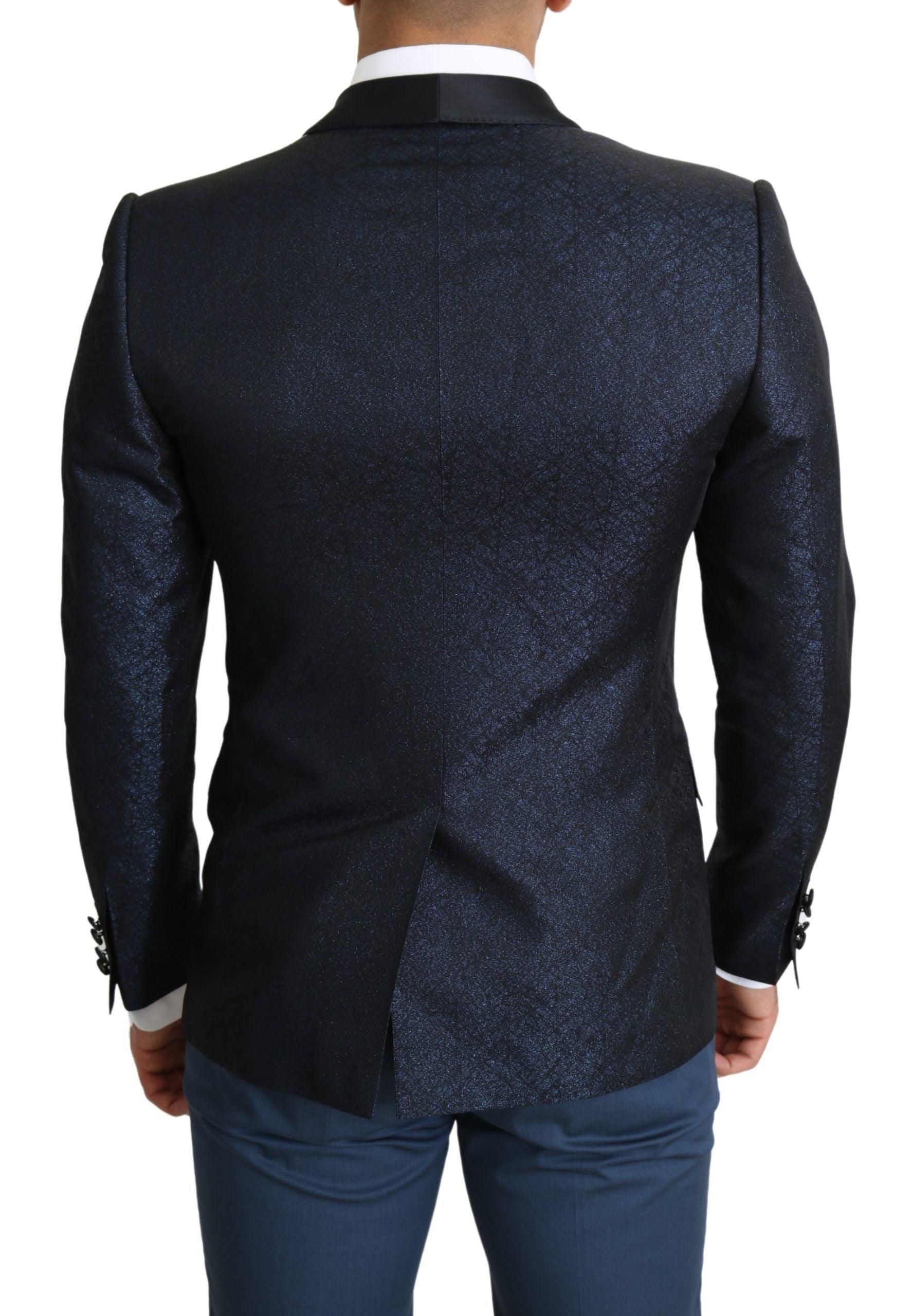 Dolce & Gabbana Elegant Martini Blue Slim Fit Blazer - Arichezz.store