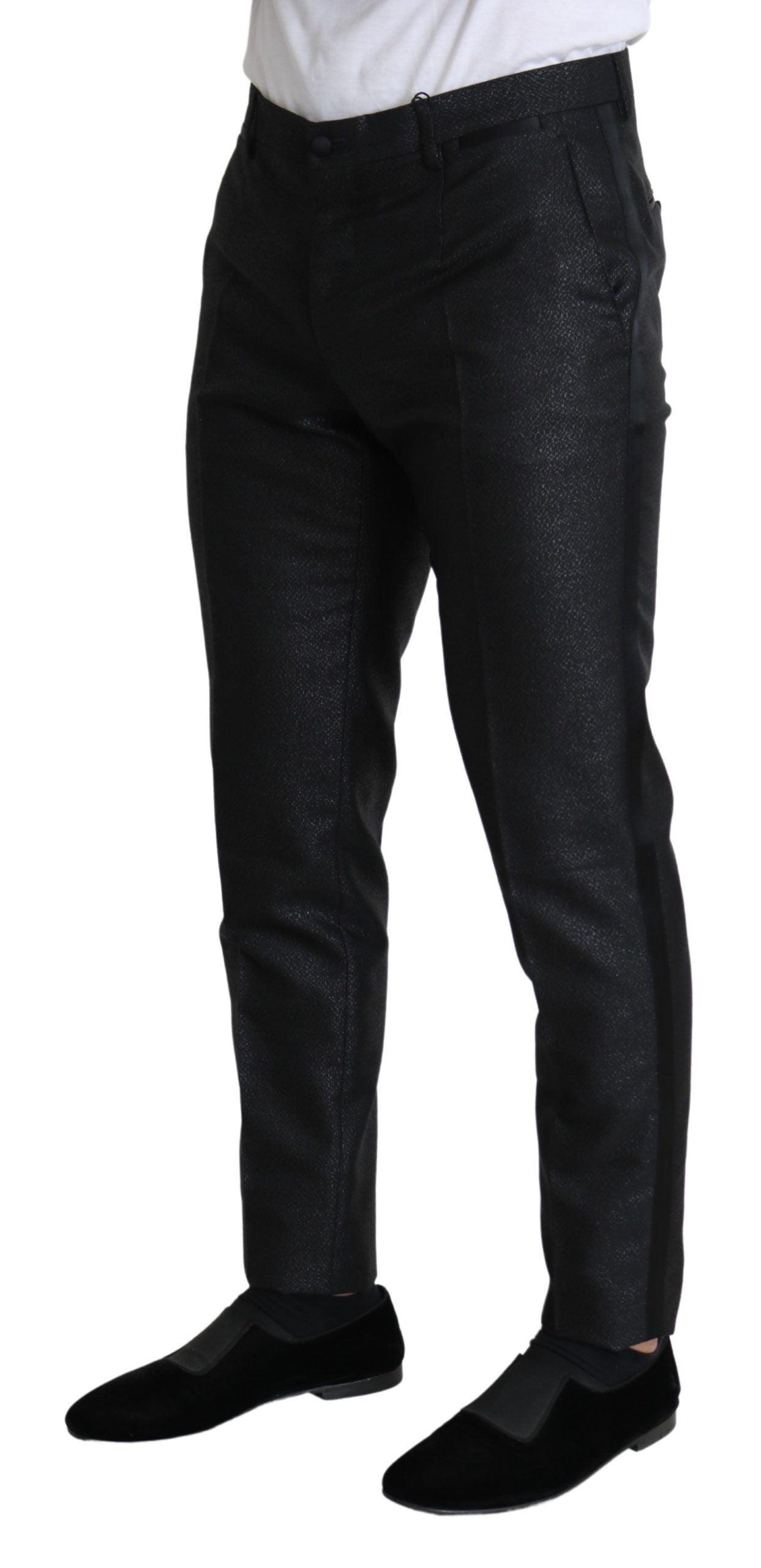 Dolce & Gabbana Elegant Metallic Black Dress Pants - Arichezz.store