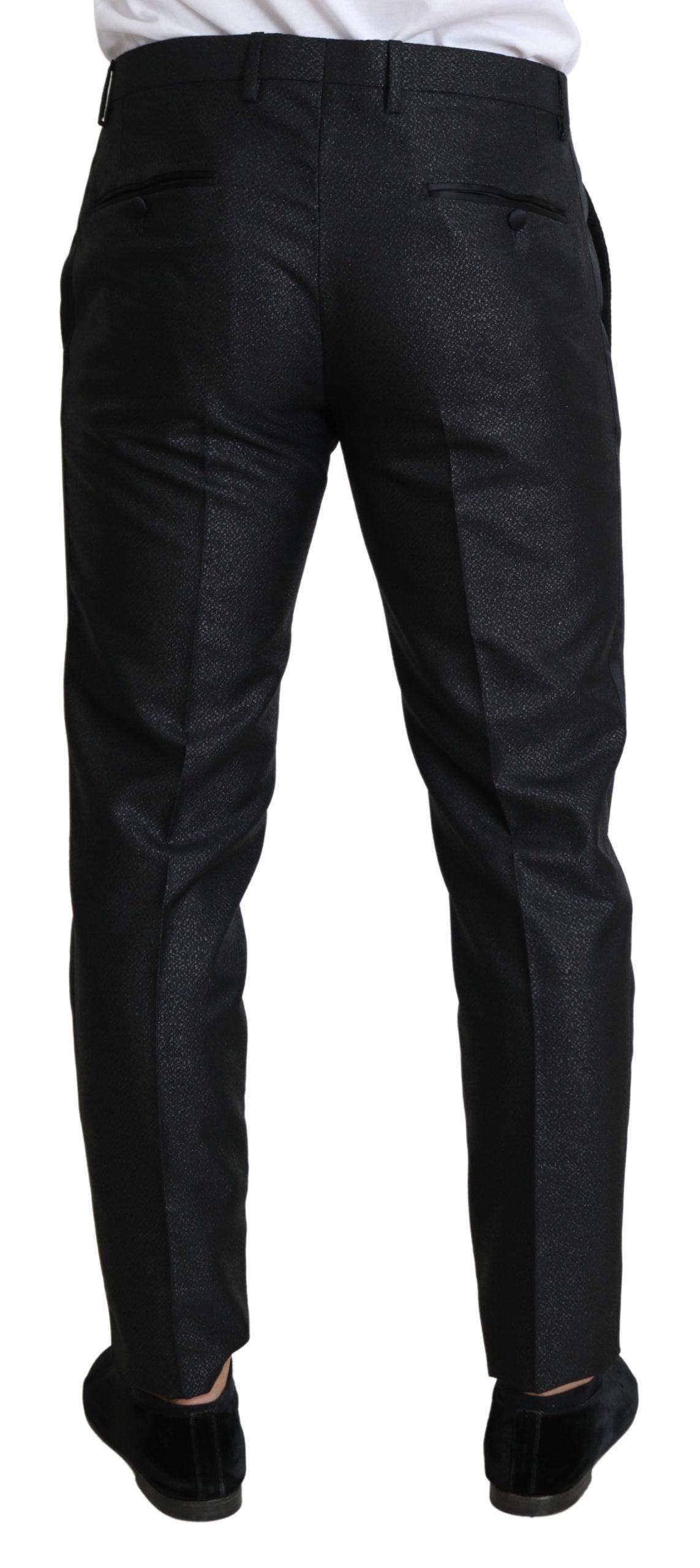 Dolce & Gabbana Elegant Metallic Black Dress Pants - Arichezz.store