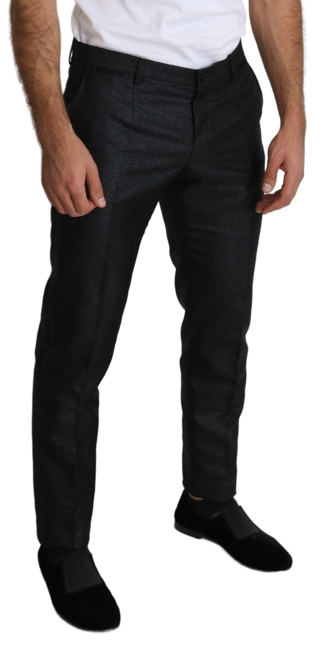 Dolce & Gabbana Elegant Metallic Black Dress Pants - Arichezz.store