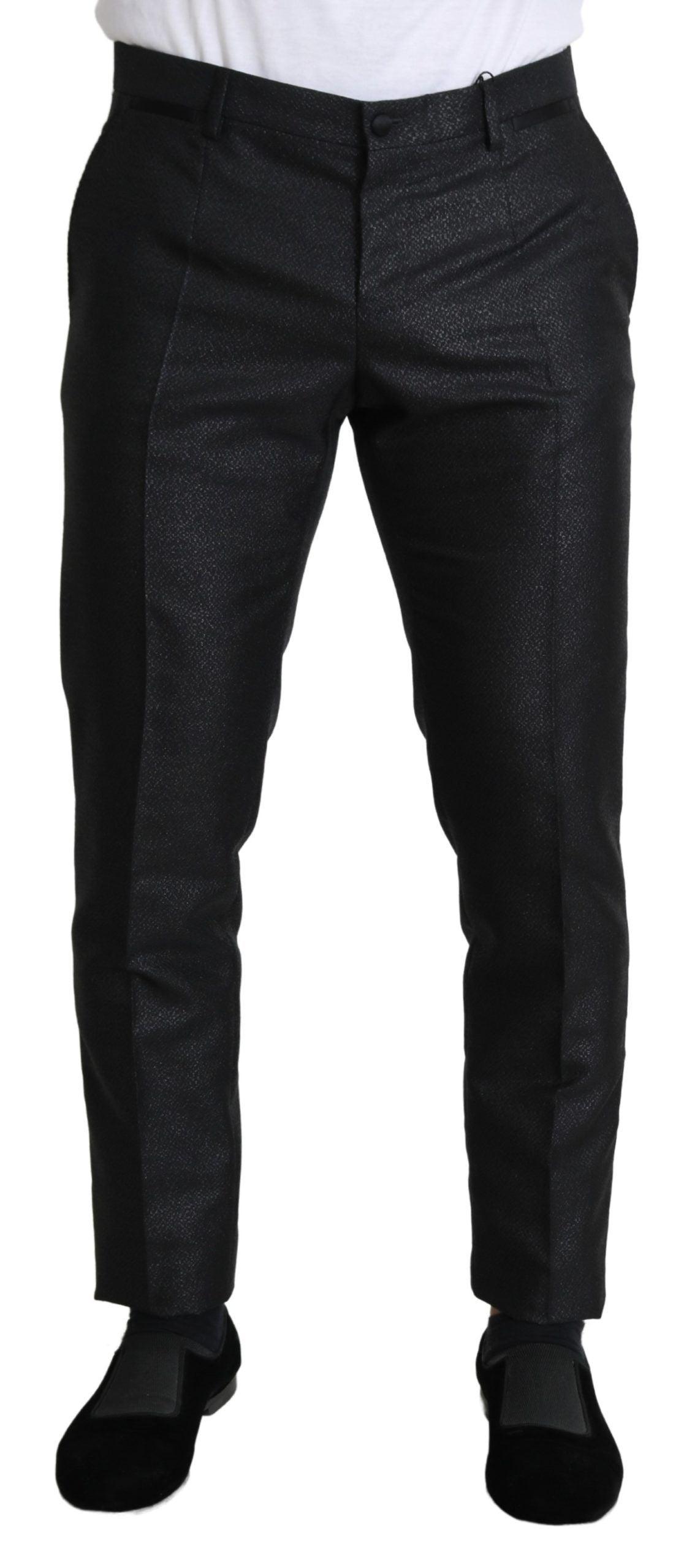 Dolce & Gabbana Elegant Metallic Black Dress Pants - Arichezz.store