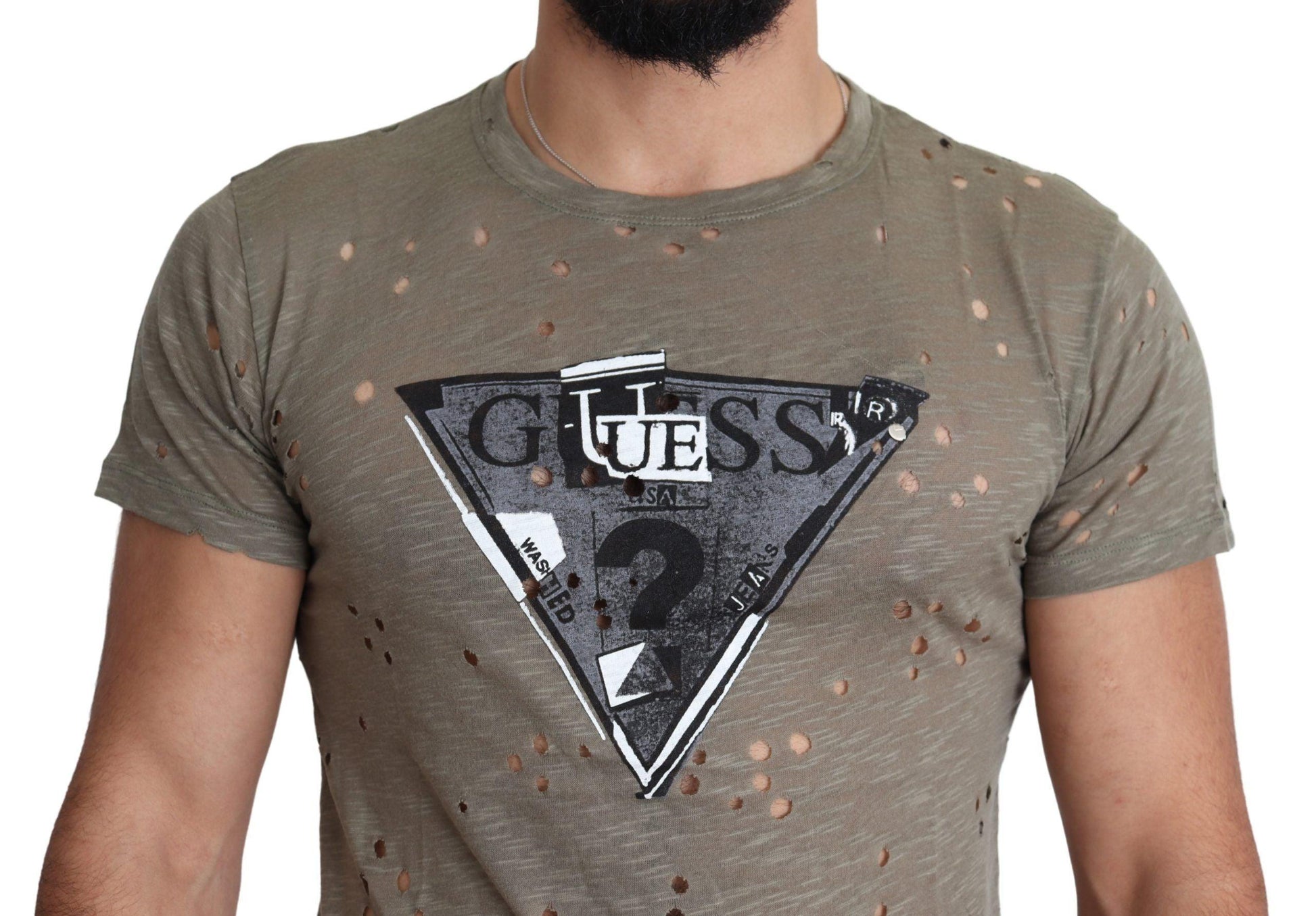 Guess Chic Brown Cotton Stretch T-Shirt - Arichezz.store