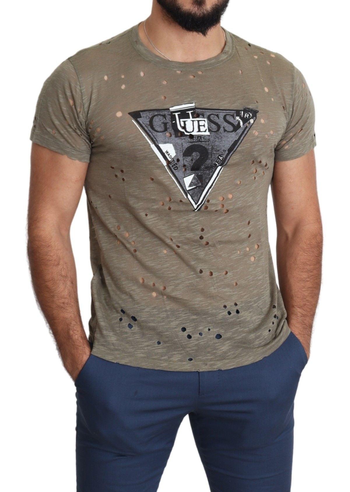 Guess Chic Brown Cotton Stretch T-Shirt - Arichezz.store