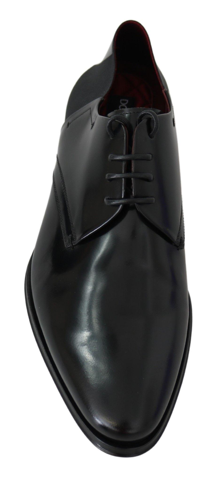 Dolce & Gabbana Elegant Black Leather Derby Shoes - Arichezz.store