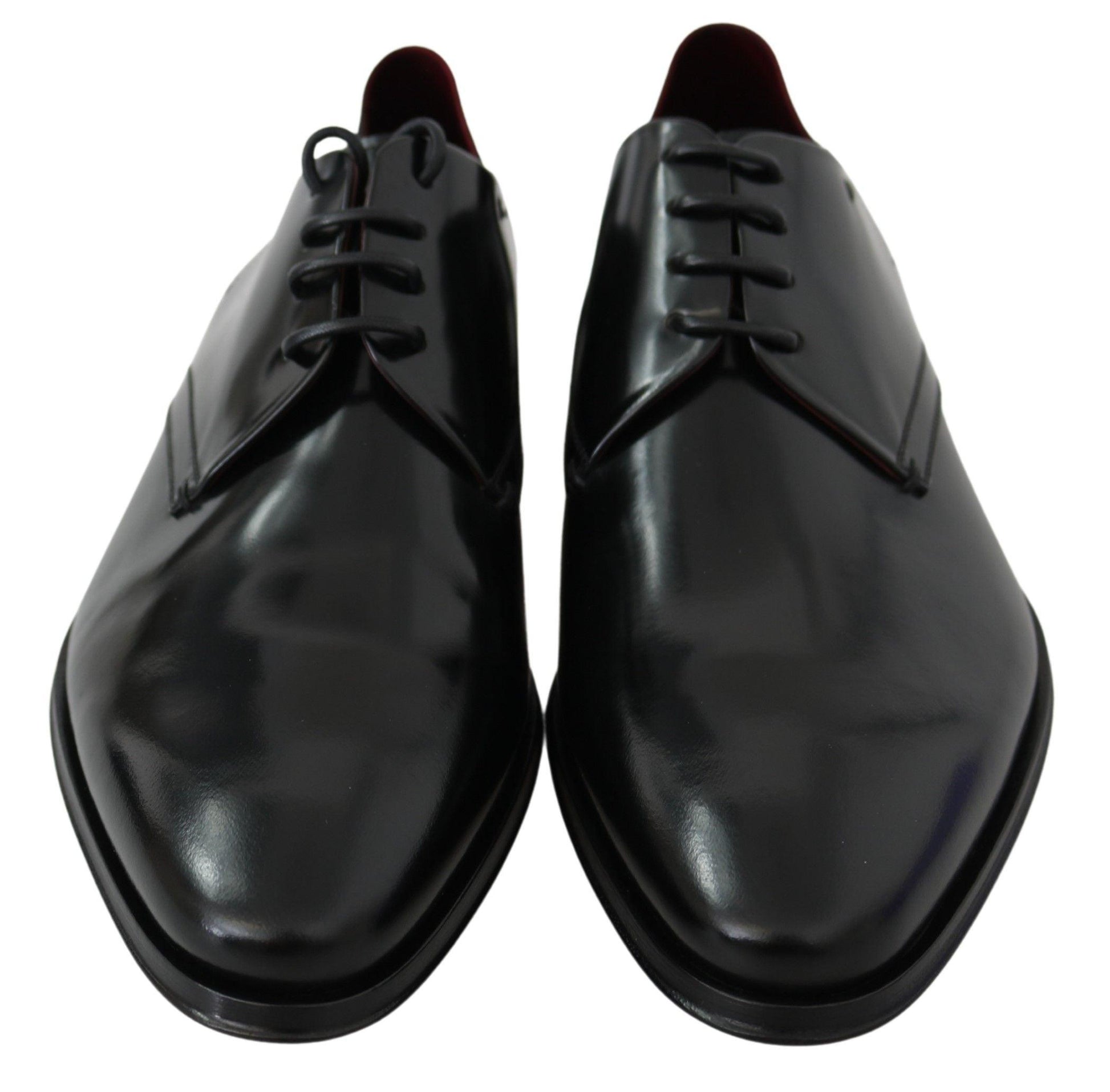 Dolce & Gabbana Elegant Black Leather Derby Shoes - Arichezz.store